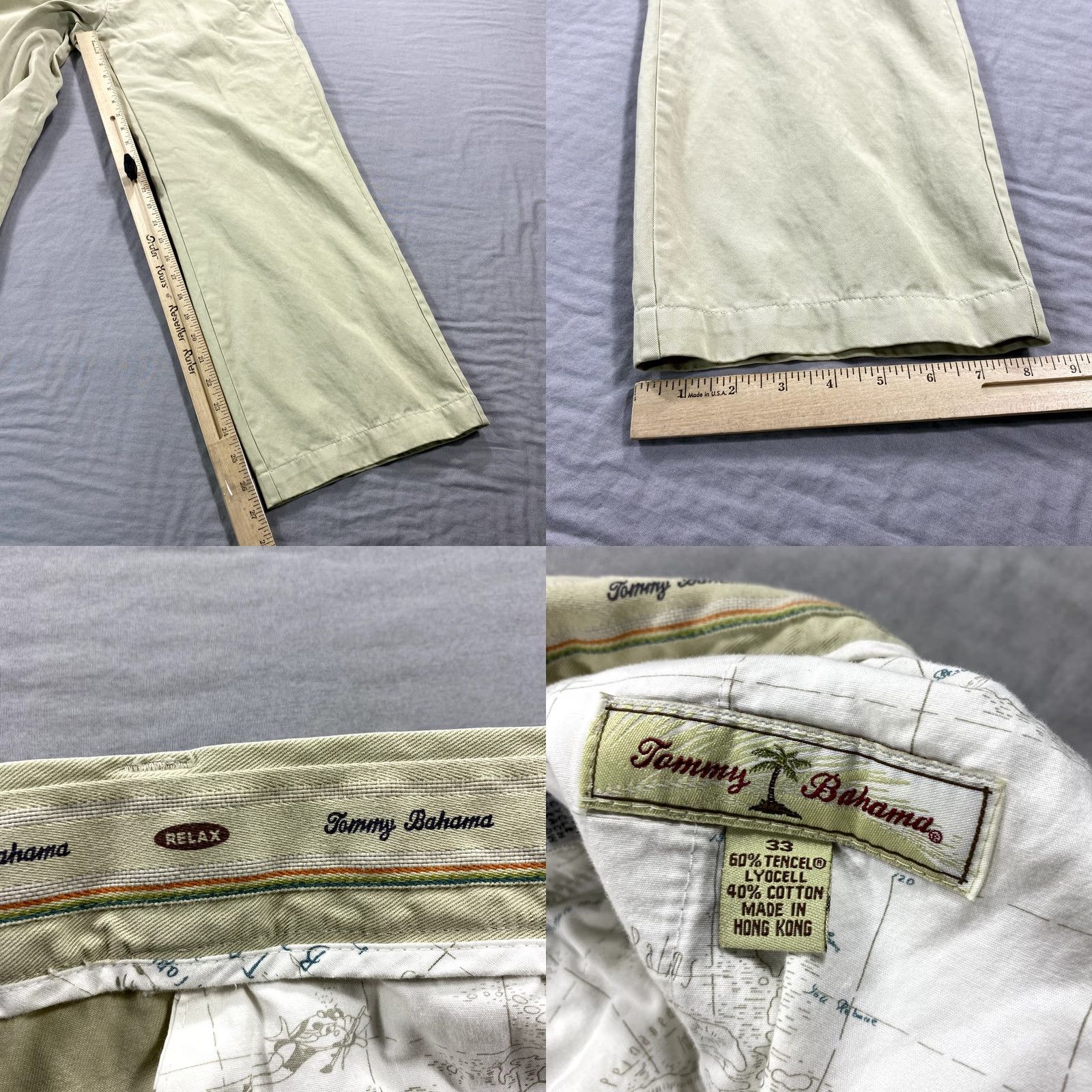 Tommy Bahama VTG Tommy Bahama Relax Pants Mens 33x27 Beige Chino Khakis Trouser Dress Casual Pants Size US 33 - 8 Thumbnail