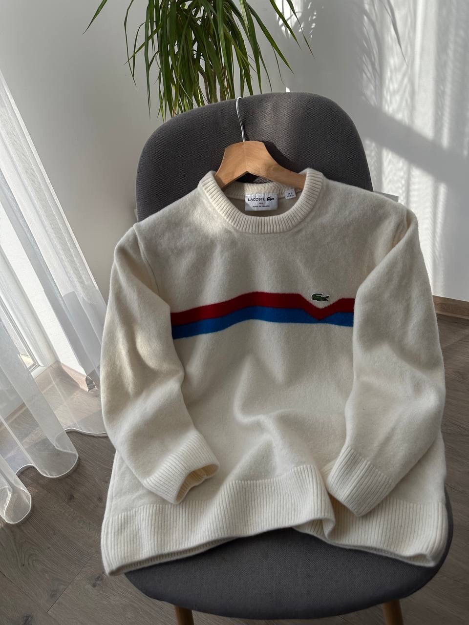 Lacoste × Vintage Vintage Lacoste France White Wool Sweater Size S / US 4 / IT 40 - 6 Thumbnail