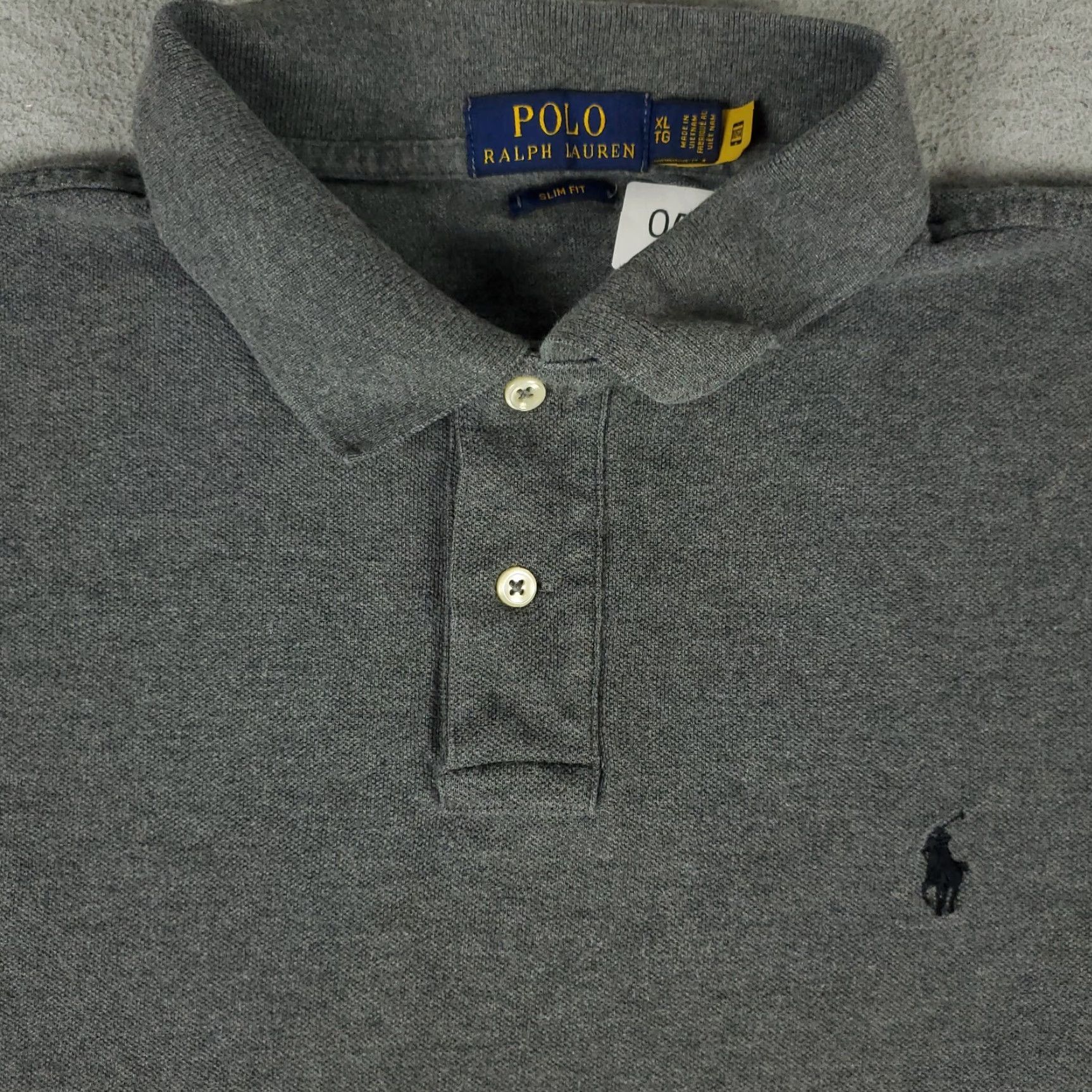 Ralph Lauren Ralph Lauren Polo Shirt Adult XL Gray Cotton Short Sleeve Button-Front Logo Mens Size US XL / EU 56 / 4 - 2 Thumbnail