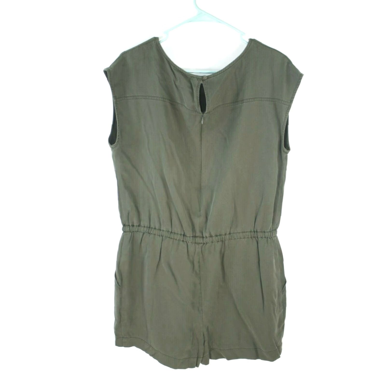 Vintage Daily Ritual Women's Romper Size L Green Sleeveless Casual One-Piece with Drawstring and Pockets Size 36" / US 14 / IT 50 - 2 Thumbnail