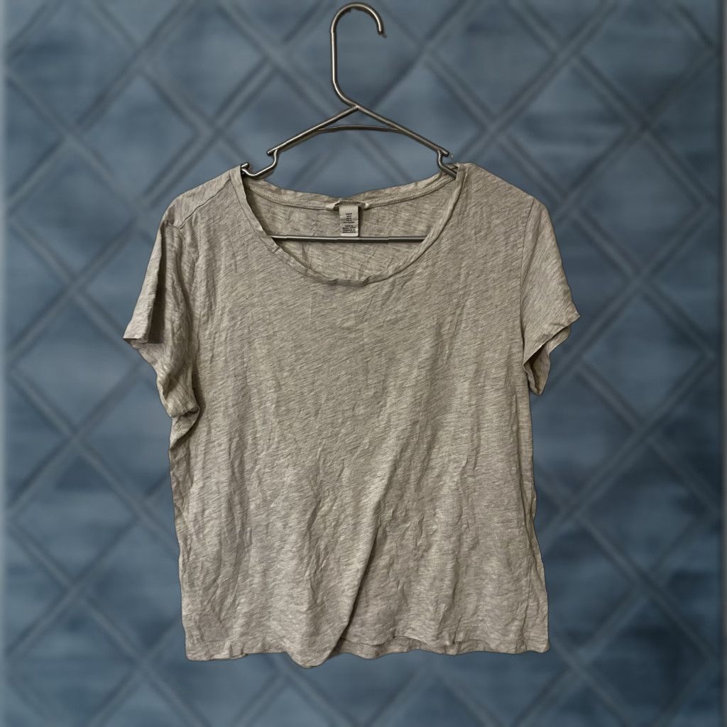 H&M H&M Gray Cap Sleeve Basic T-Shirt Women Medium Cotton Jersey Pullover Casual Colorful Size M / US 6-8 / IT 42-44 - 1 Thumbnail