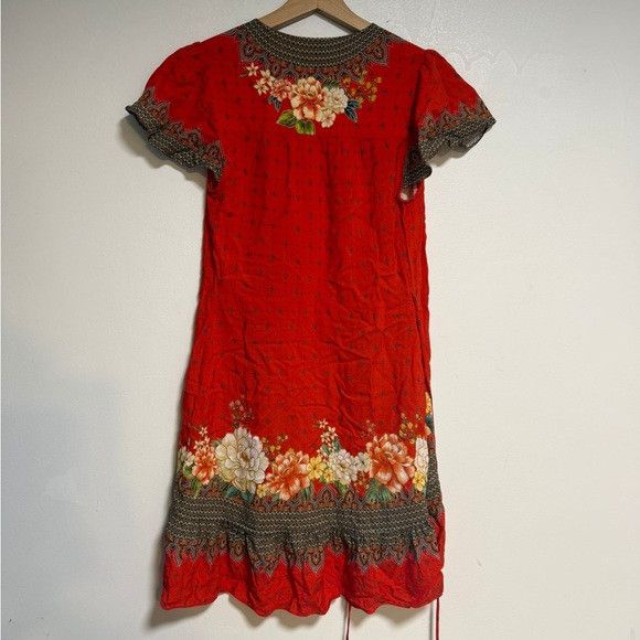 Farm Rio FARM Rio Red Floral Bohemian Kimono Dress – XS (PP) Size XS / US 0-2 / IT 36-38 - 5 Thumbnail