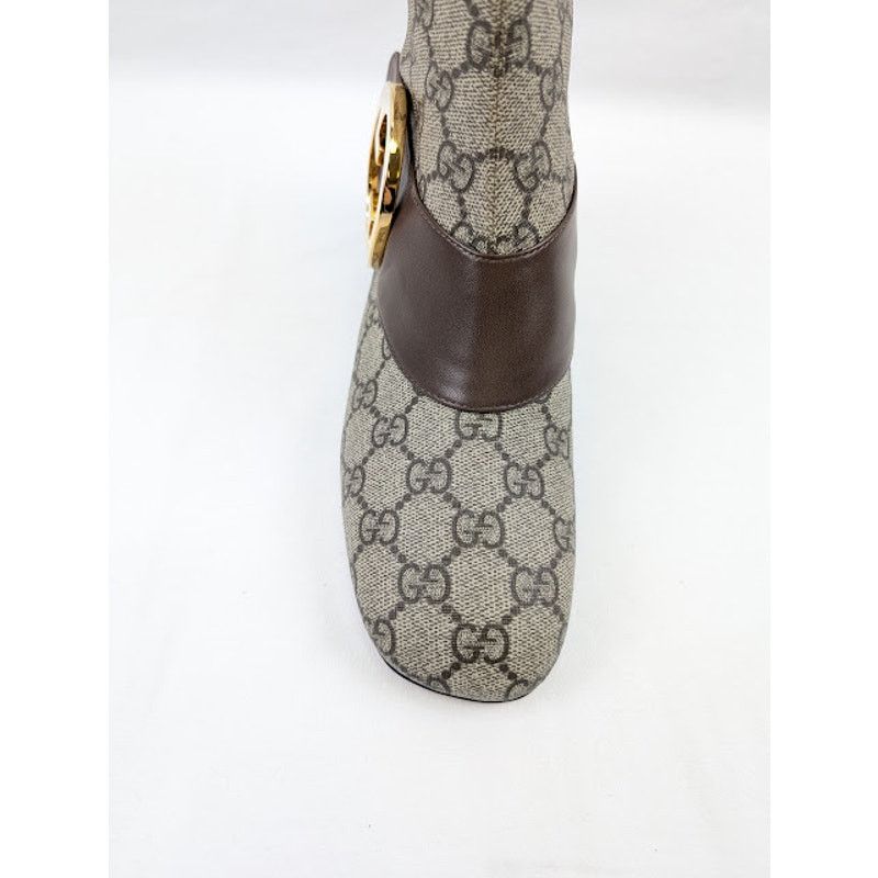 Gucci o1rshd1 T GG Supreme Malaga Kid Boots in Beige Ebony/N.Acero Size US 6.5 / IT 36.5 - 5 Thumbnail