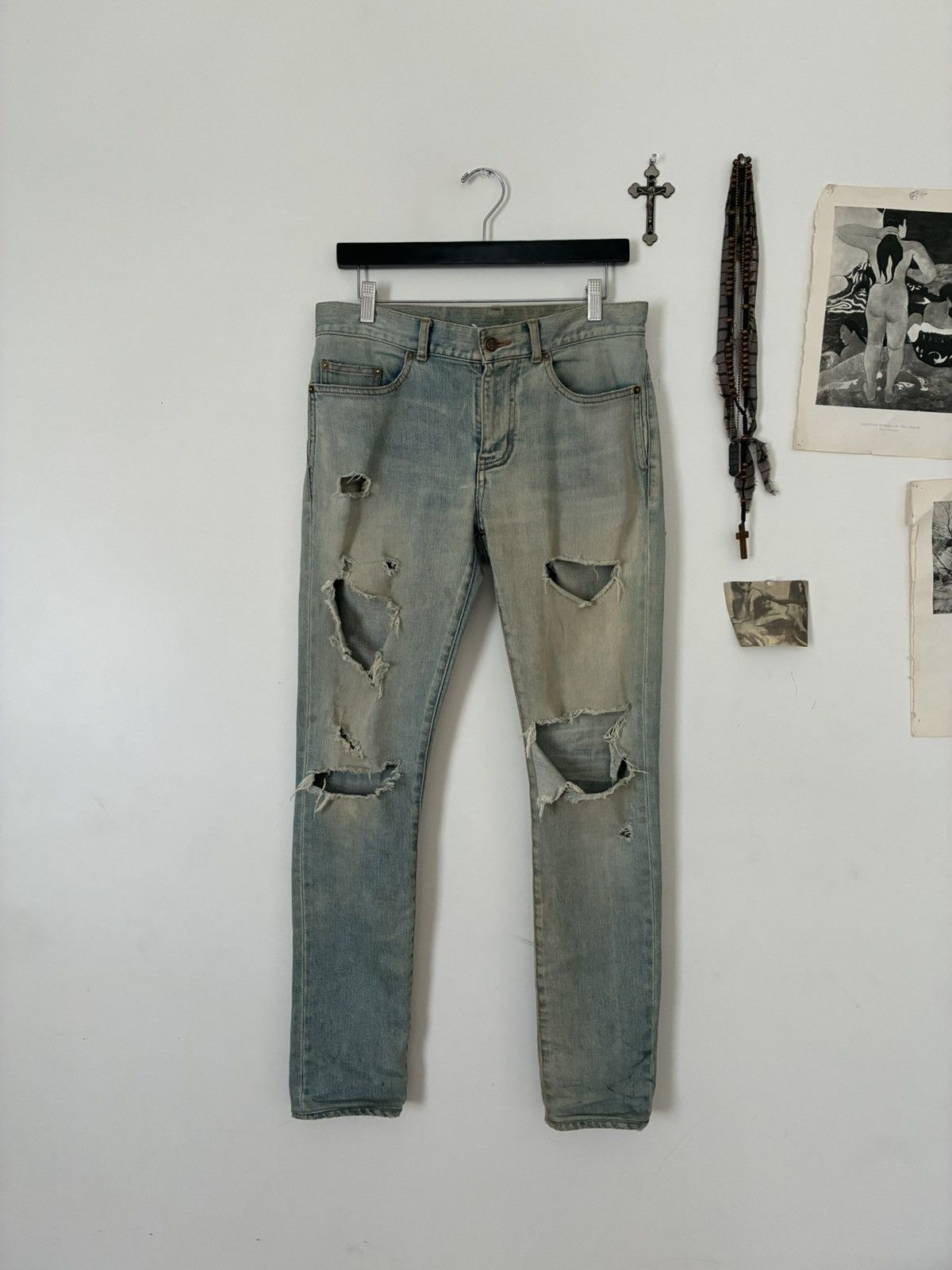 Saint Laurent Paris Saint Laurent Paris 2018 D02 Crash Denim Size US 31 - 1 Thumbnail