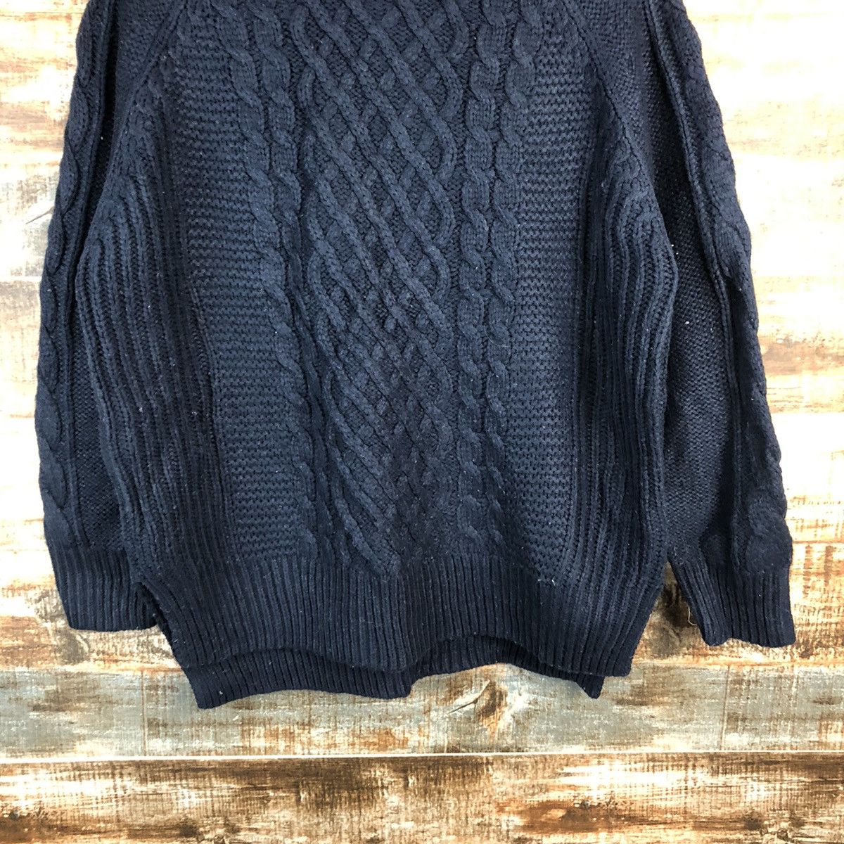 Aran Isles Knitwear DL Studio Clip Dark Blue cable Knitwear #C607 Size M / US 6-8 / IT 42-44 - 3 Thumbnail
