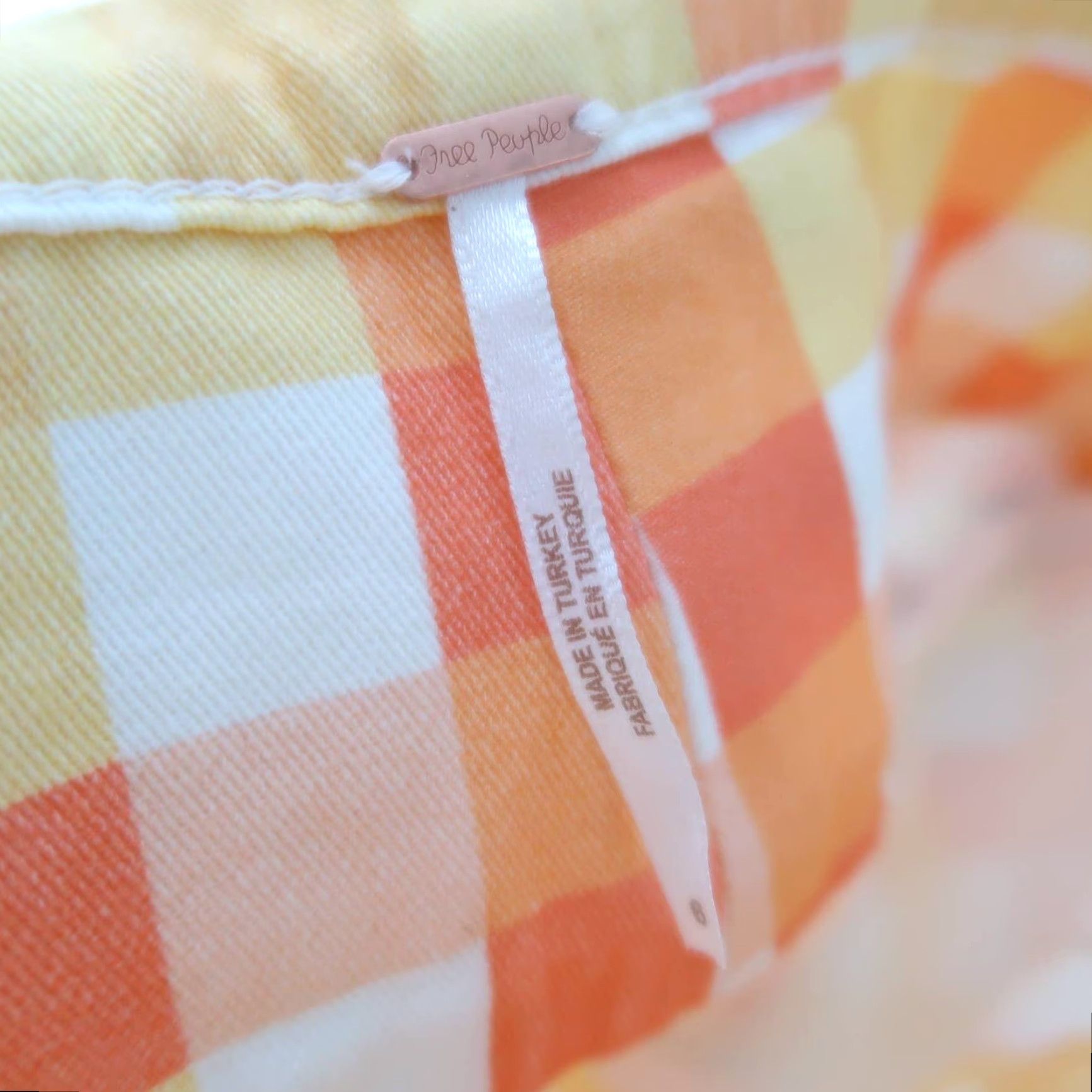 Free People Free People She's All That orange and yellow gingham plaid pants 2 NWT Regular Cotton Cropped Straight Leg Womens Size 26" / US 2 / IT 38 - 6 Thumbnail