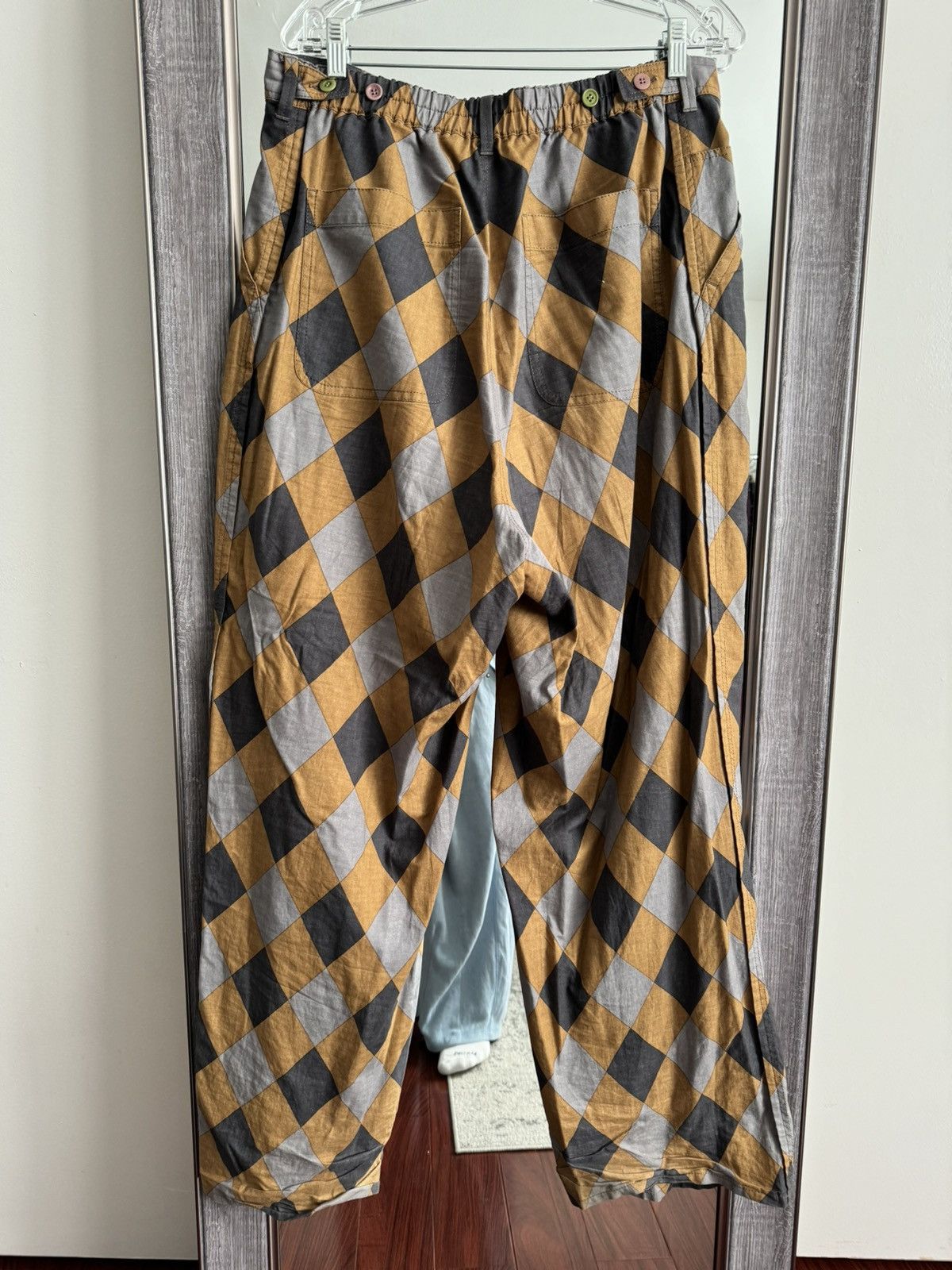 Undercover UNDERCOVER WIDE LEG DIAMOND PRINT TROUSERS Size US 34 / EU 50 - 4 Thumbnail