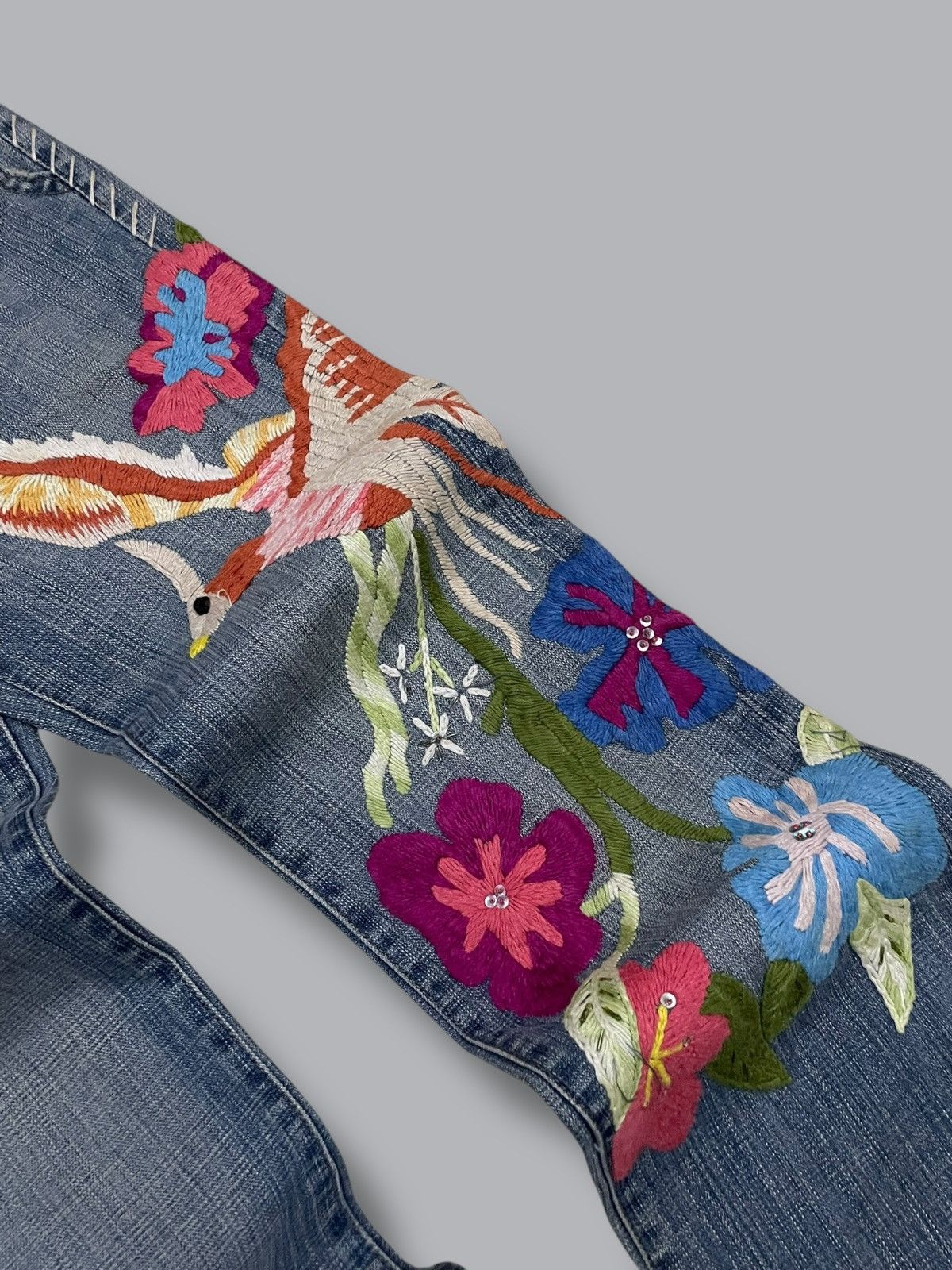 Japanese Brand Vintage 1990s Designer Swtich Usa Embroidered Art Denim Size US 29 - 6 Thumbnail