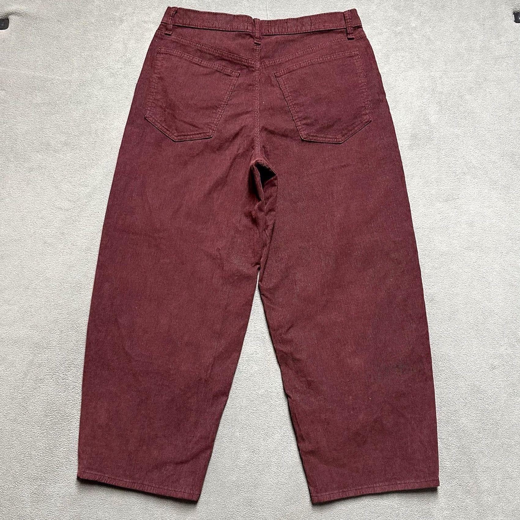 Vintage Universal Thread Pants Womens 12R Maroon Red High Rise Easy Barrel Corduroy EUC Size 34" / US 12 / IT 48 - 2 Thumbnail