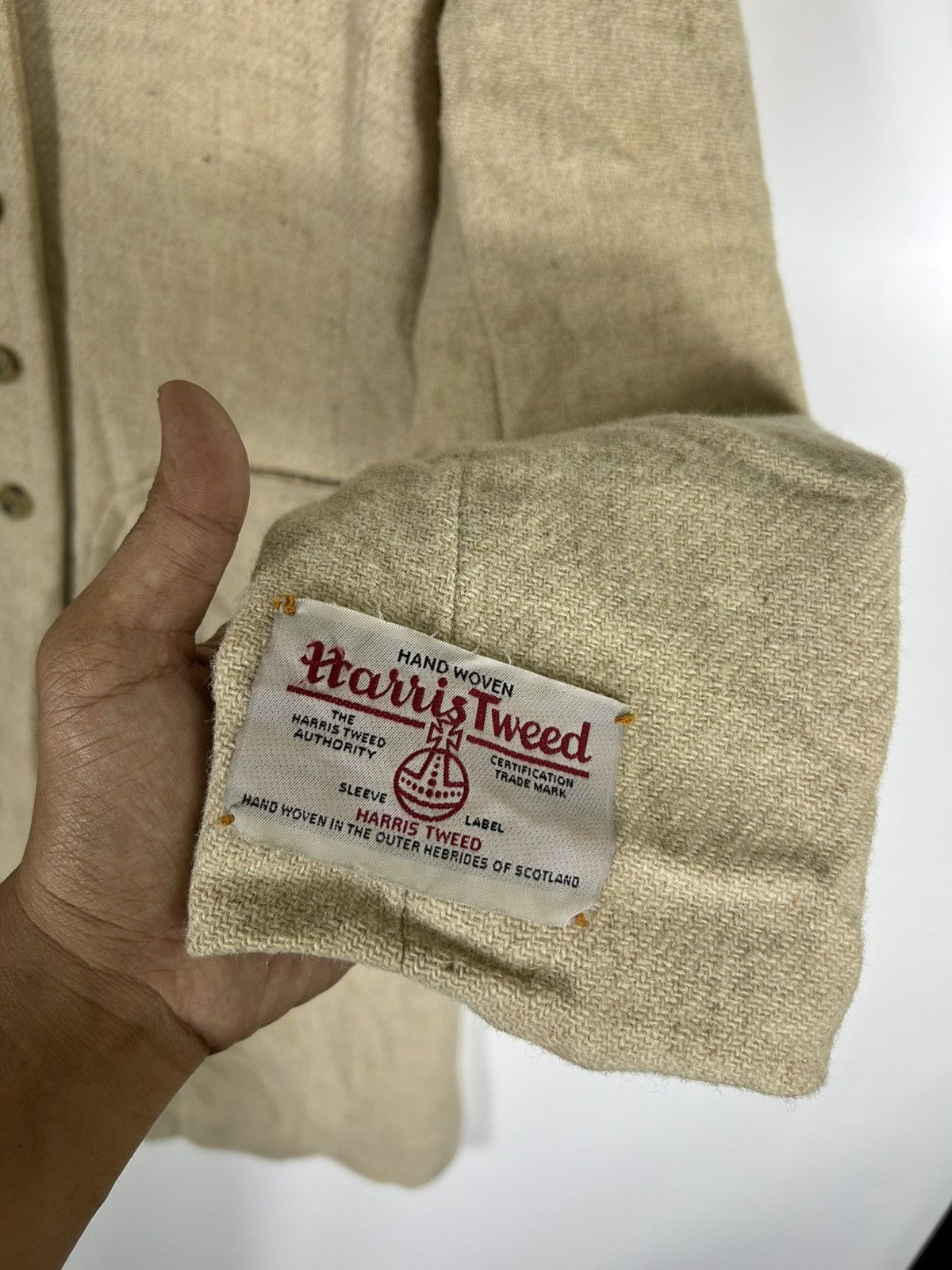 American Rag × Harris Tweed × Vintage ⚡️Vintage American Rag Cle Harris Tweed Button Long Coat Size S / US 4 / IT 40 - 8 Thumbnail