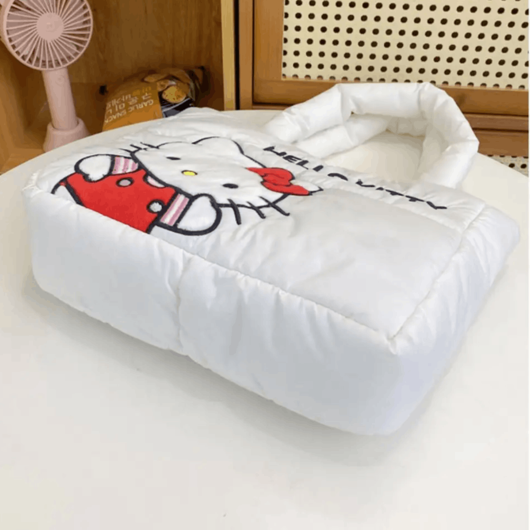 Japanese Brand HELLO KITTY Fabric Handbag, Shoulder bag, White, NEW Size ONE SIZE - 2 Thumbnail