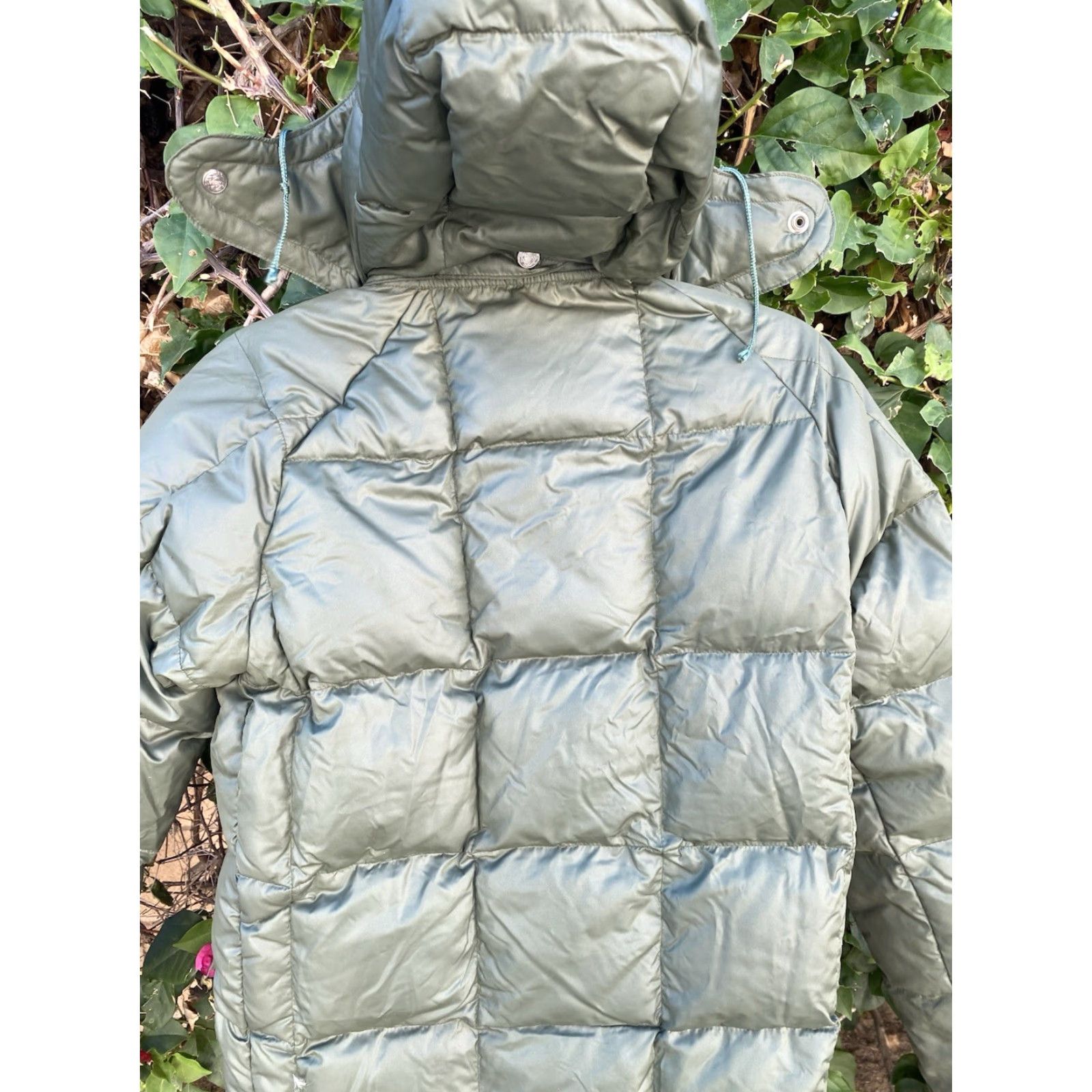 J Brand VINTAGE Swan Brand Down Puffer Jacket Green Nylon Quilted Hood Parka M Men Green Quilted Down Parka Vintage Hooded Jacket Size US M / EU 48-50 / 2 - 4 Thumbnail