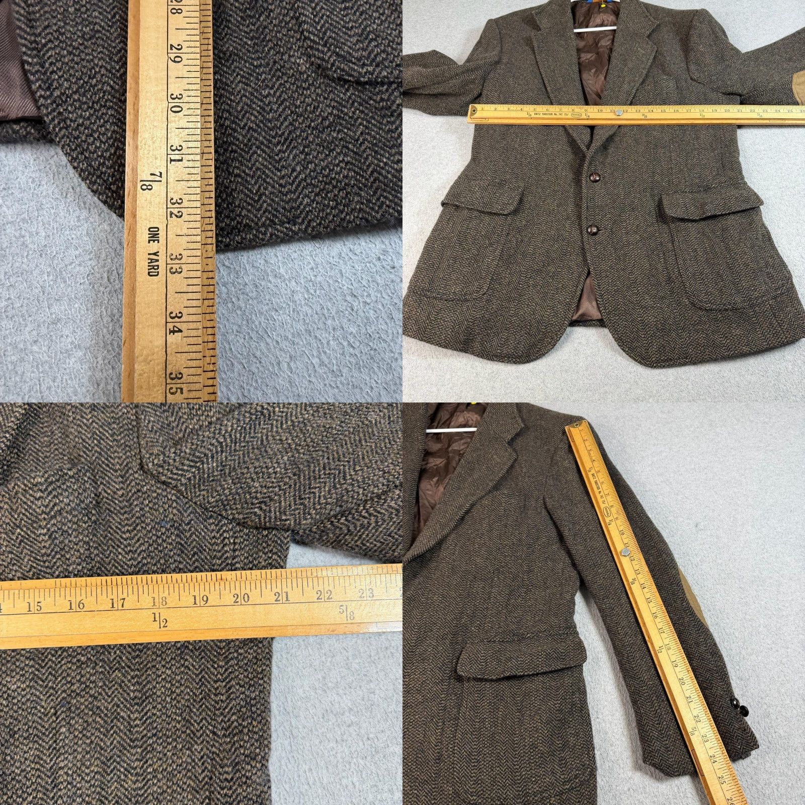 Pendleton Pendleton Mens Wool Herringbone Sport Coat Brown 46L Elbow Patch Two-Button Notch Lapel Vintage? No (Big & Tall) 2 Piece Costume? Size US S / EU 44-46 / 1 - 8 Thumbnail