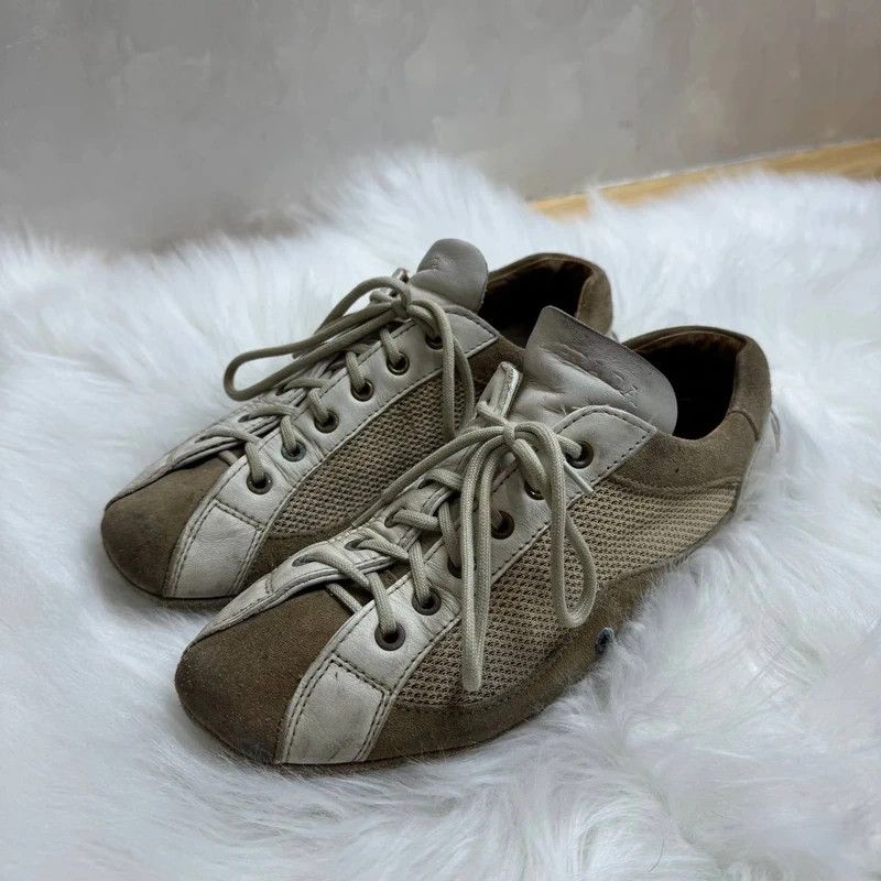 Prada Men’s Sneakers Size EU 42 Beige Suede Leather Shoes