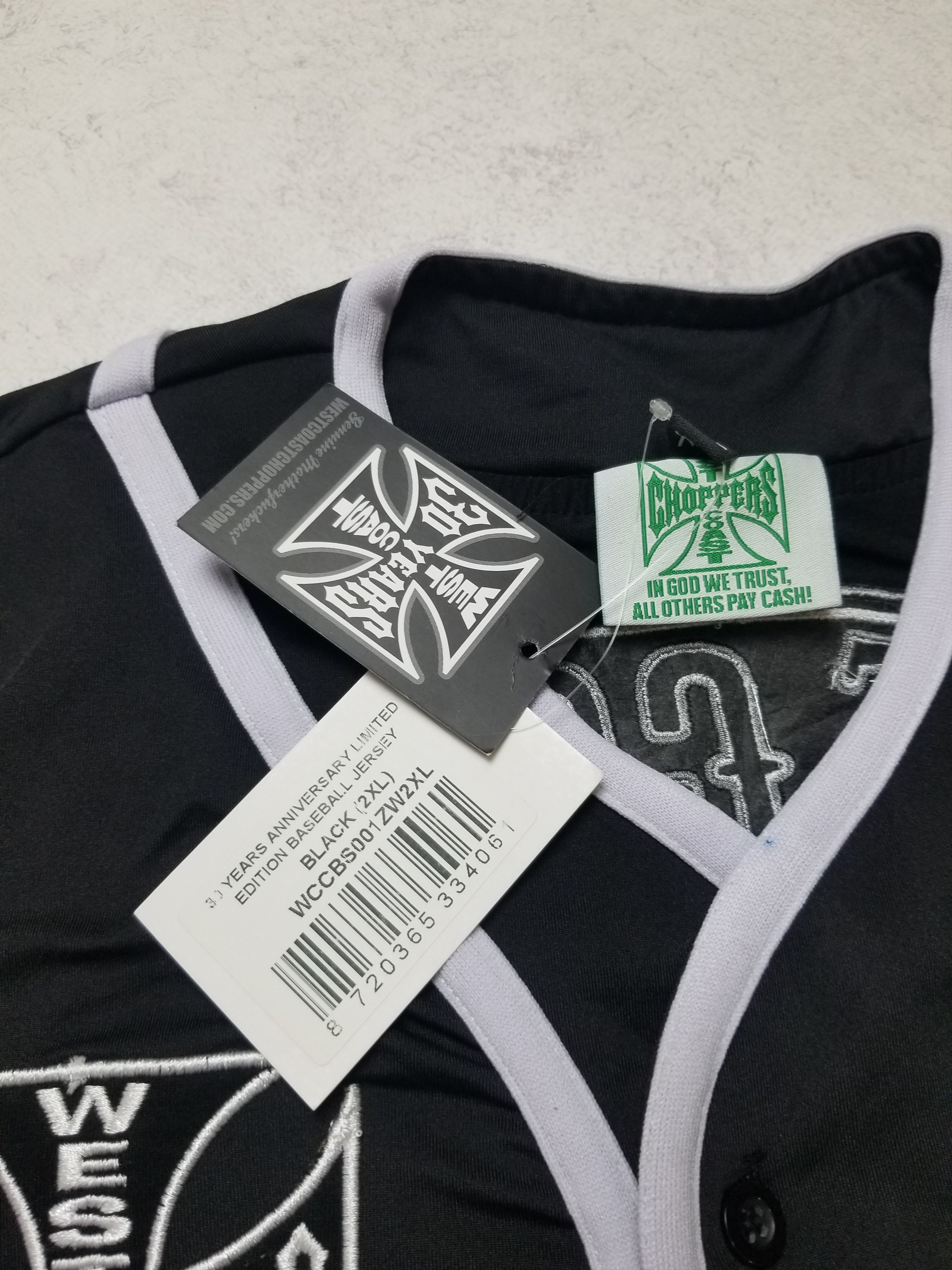 West Coast Choppers 30 Years Anniversary Limited Baseball Jersey Shirt Size US XXL / EU 58 / 5 - 15 Thumbnail