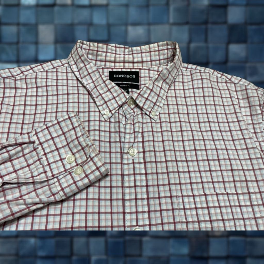 Bonobos Bonobos Button-Up Shirt Mens 2XL Multicolor Plaid Long Sleeve Cotton Size US XXL / EU 58 / 5 - 1 Thumbnail