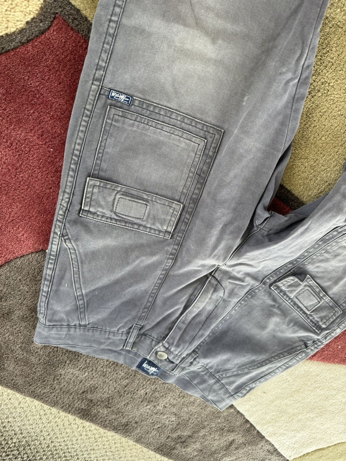 Stussy Gray Vintage Stussy Cargo Pants Size 28" / US 6 / IT 42 - 6 Thumbnail