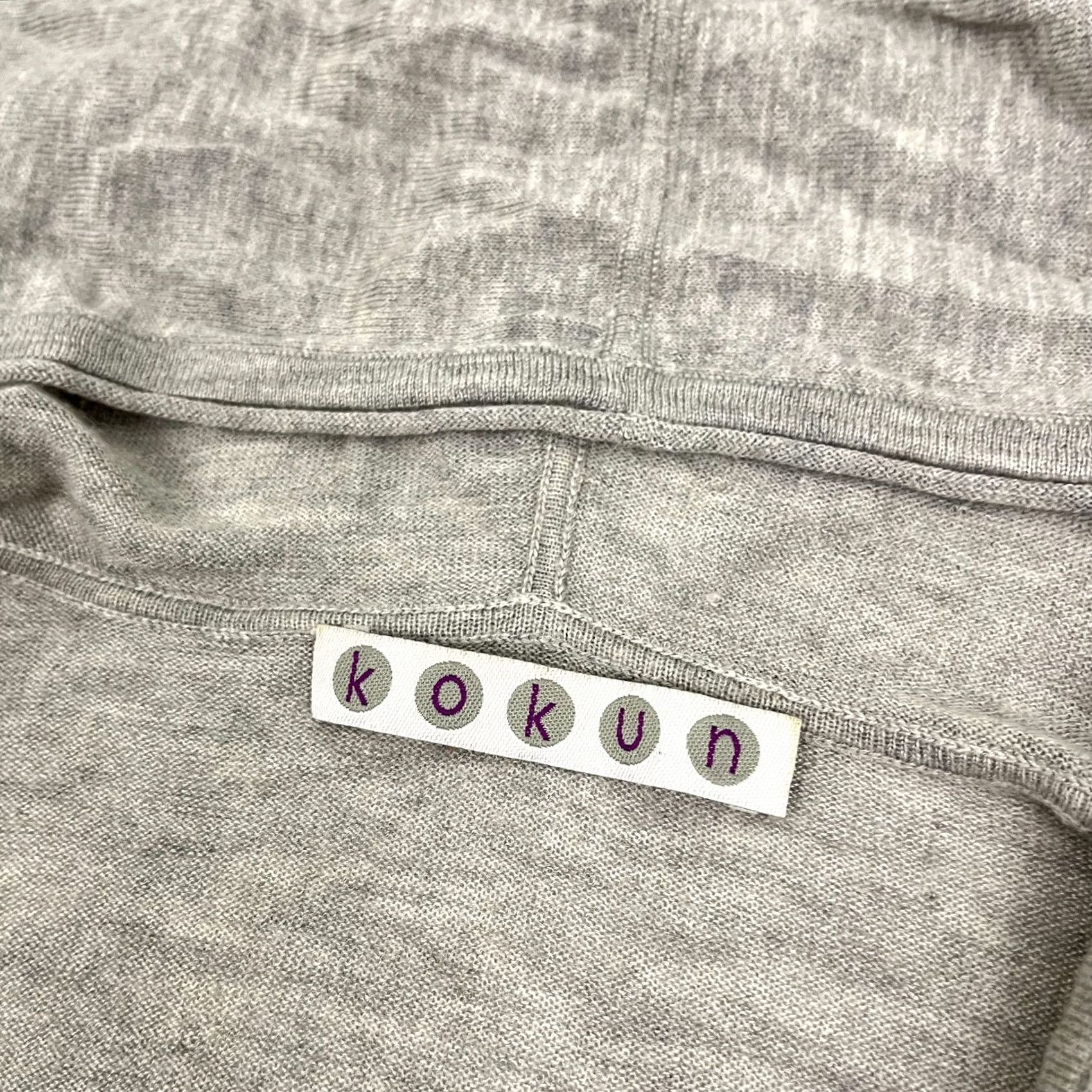 Vintage Kokun Sweater Womens M Gray Cashmere Bamboo Hooded V-Neck Pullover 3/4 Sleeve Size M / US 6-8 / IT 42-44 - 2 Thumbnail