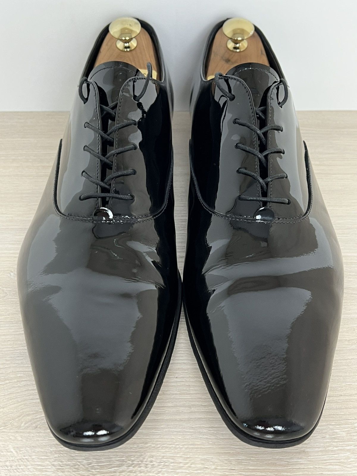 Prada Prada Black Spazzolato Leather Oxfords Size US 10.5 / EU 43-44 - 6 Thumbnail