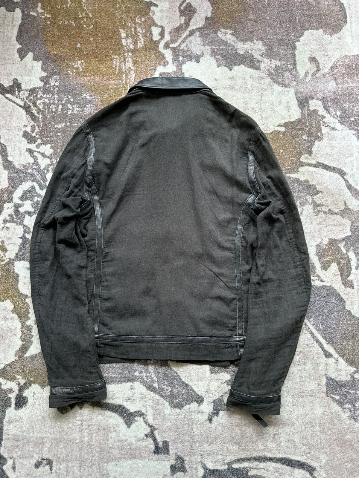 Japanese Brand 00's Bark Tannage linen leathers light jacket Size US M / EU 48-50 / 2 - 2 Thumbnail