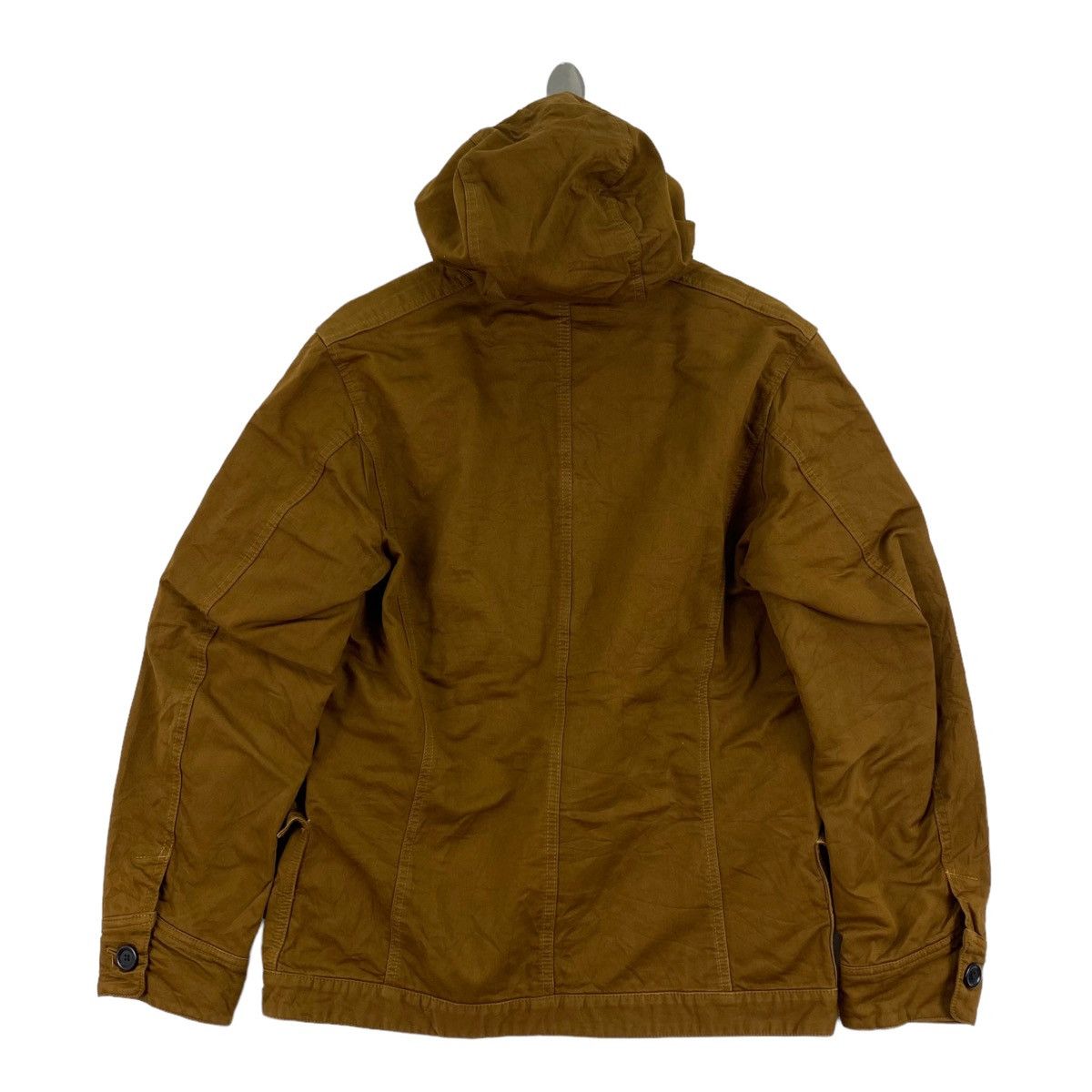 Japanese Brand × Vintage Vintage RINEN Japanese Brand Quadro Brown Hooded Coat Size US M / EU 48-50 / 2 - 2 Thumbnail