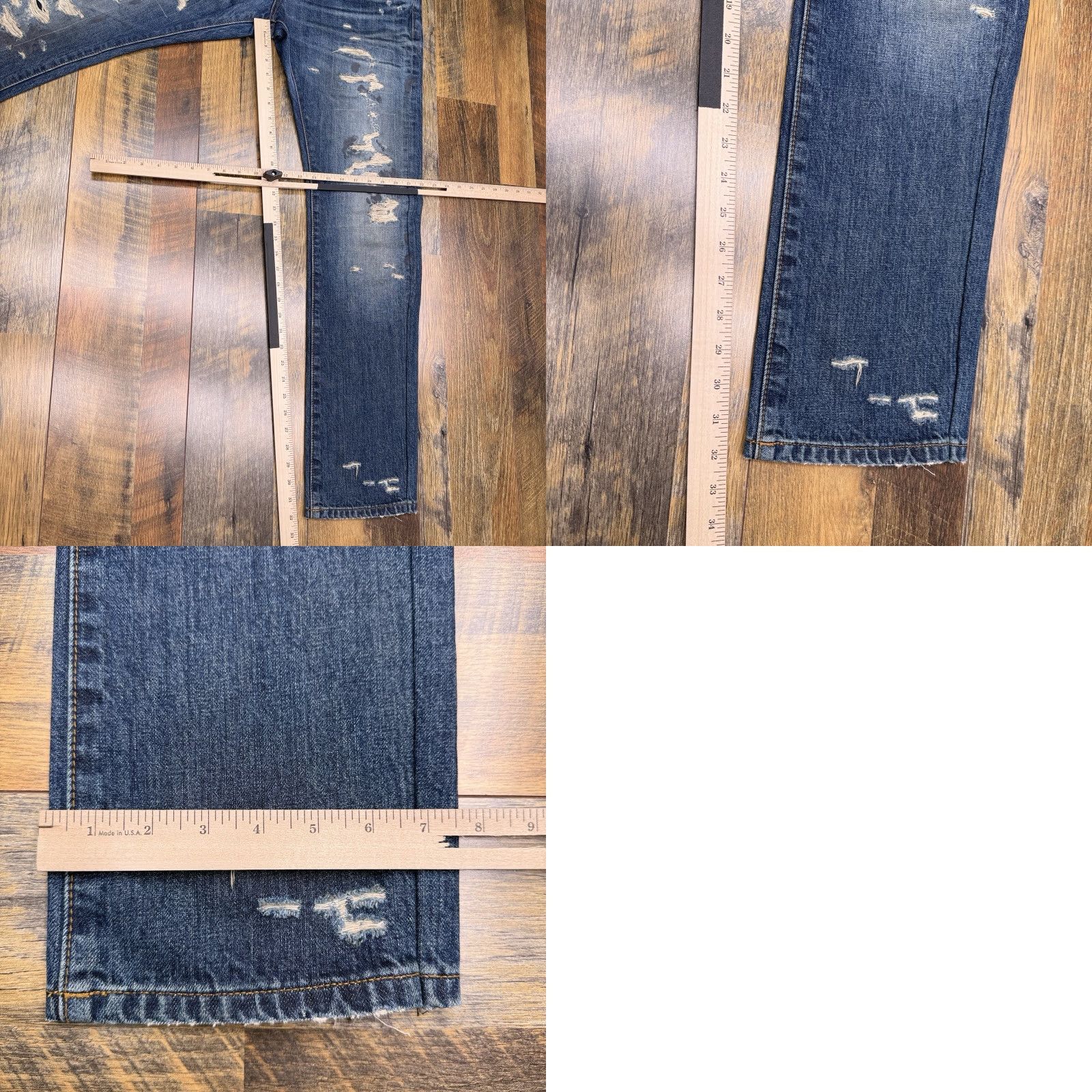 Cult Of Individuality Cult Of Individuality Rebel Straight Jeans Mens 34x34 Denim Distressed Blue 5-Pocket USA Grunge Vintage No Size US 34 / EU 50 - 9 Thumbnail