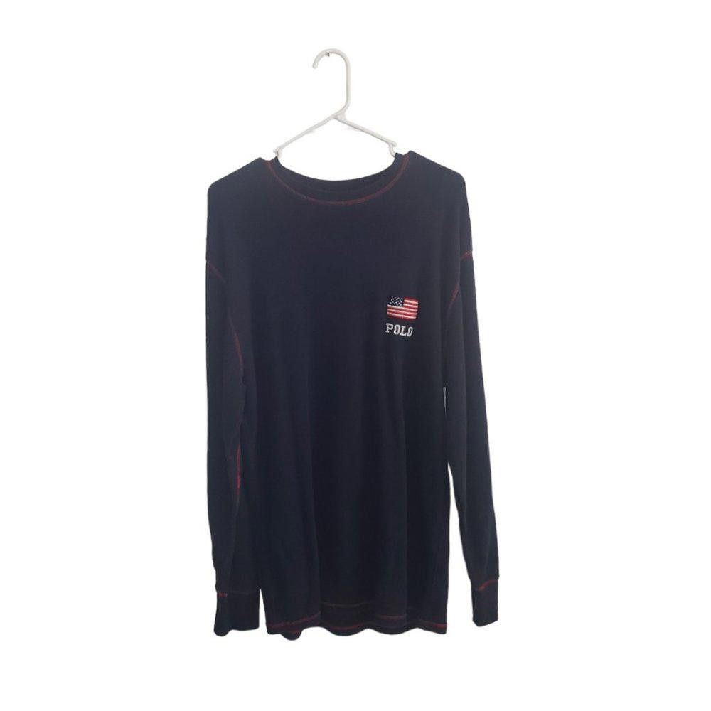 Polo Ralph Lauren CT415a Ralph Lauren Men’s Waffle Knit Navy Sleep Shirt 1X Size US XL / EU 56 / 4 - 1 Thumbnail