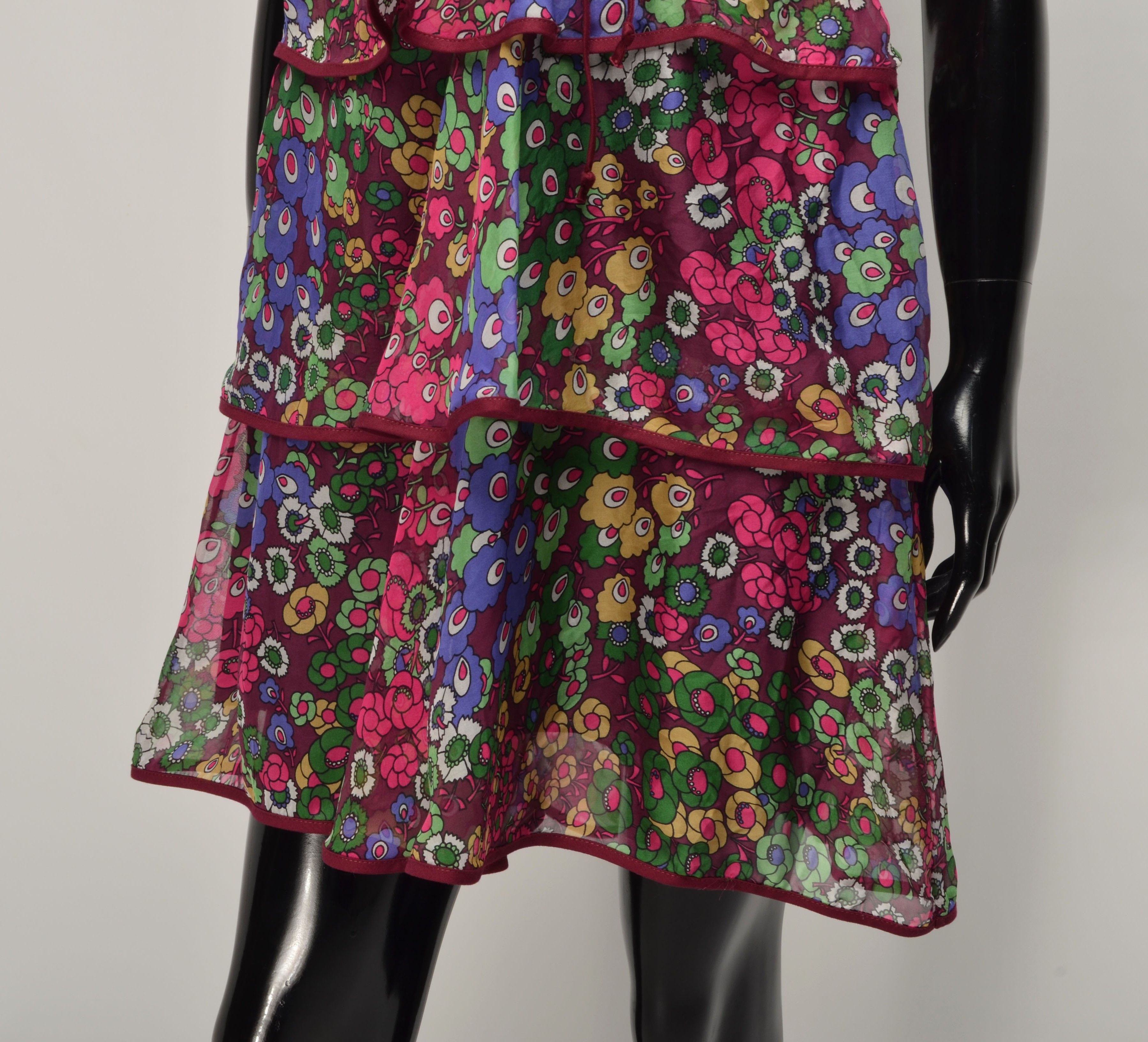 Other Nolita North Little Italy Y2K Fairy Floral Ruffle Silk Dress Size M / US 6-8 / IT 42-44 - 3 Thumbnail