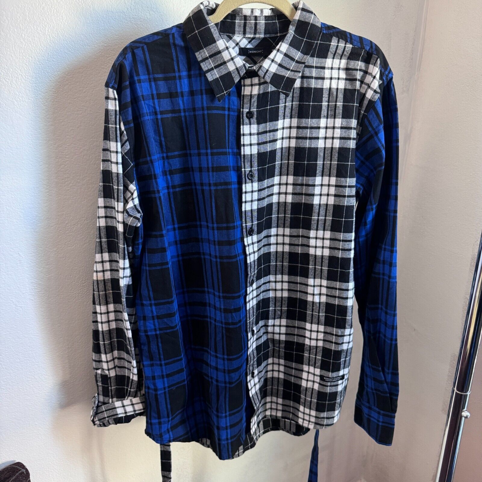 Midnight Studios Midnight Studios Multi Colored Blue Plaid Flannel Shirt XL Size US XL / EU 56 / 4 - 1 Thumbnail