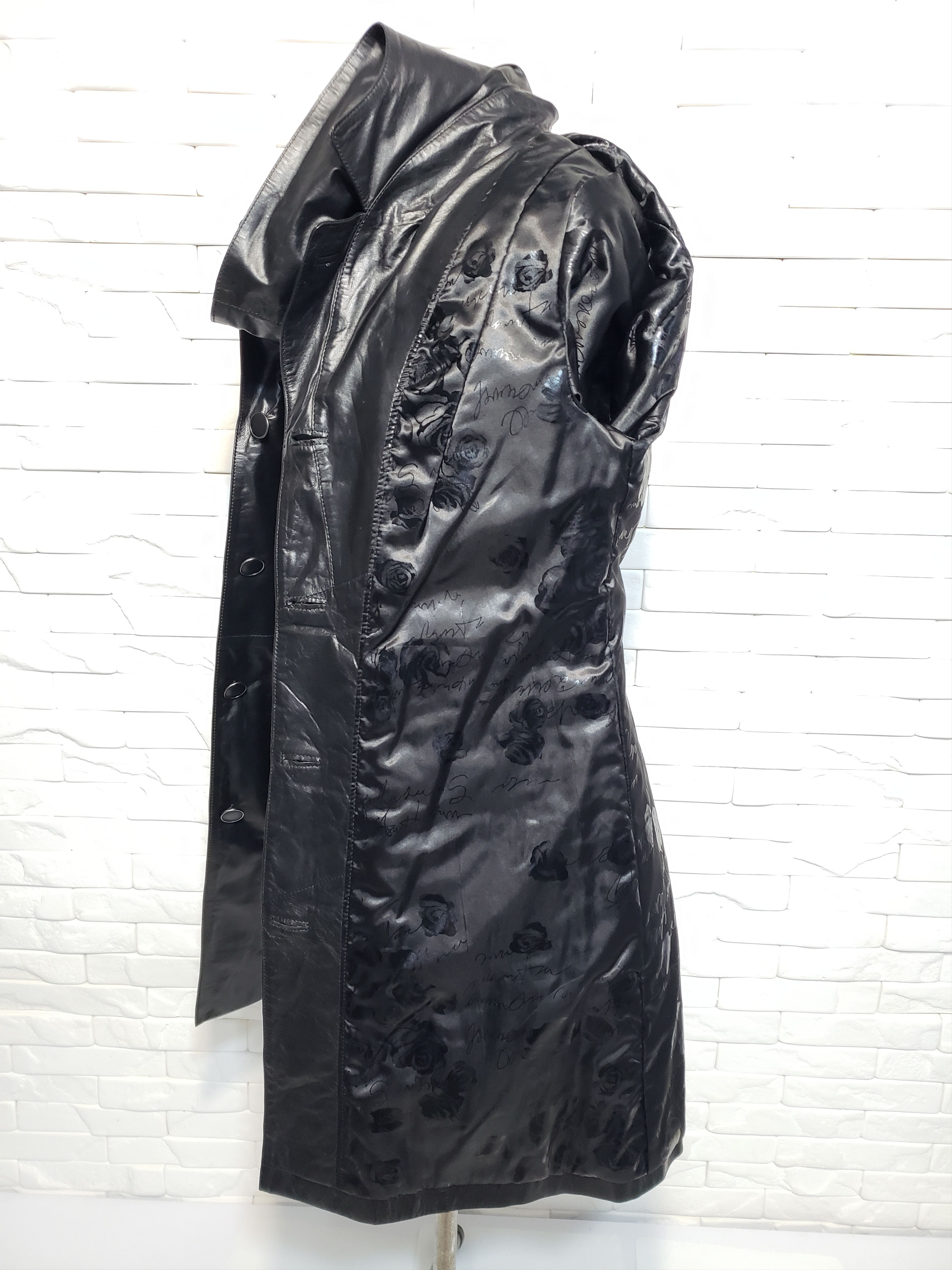 Genuine Leather Black women's jacket with a hood. Size L / US 10 / IT 46 - 10 Thumbnail