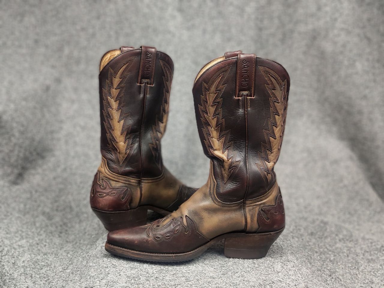 Sancho Boots Vintage Sancho Boots Leather embroidered Western Cowboy Size US 7.5 / EU 40-41 - 10 Thumbnail