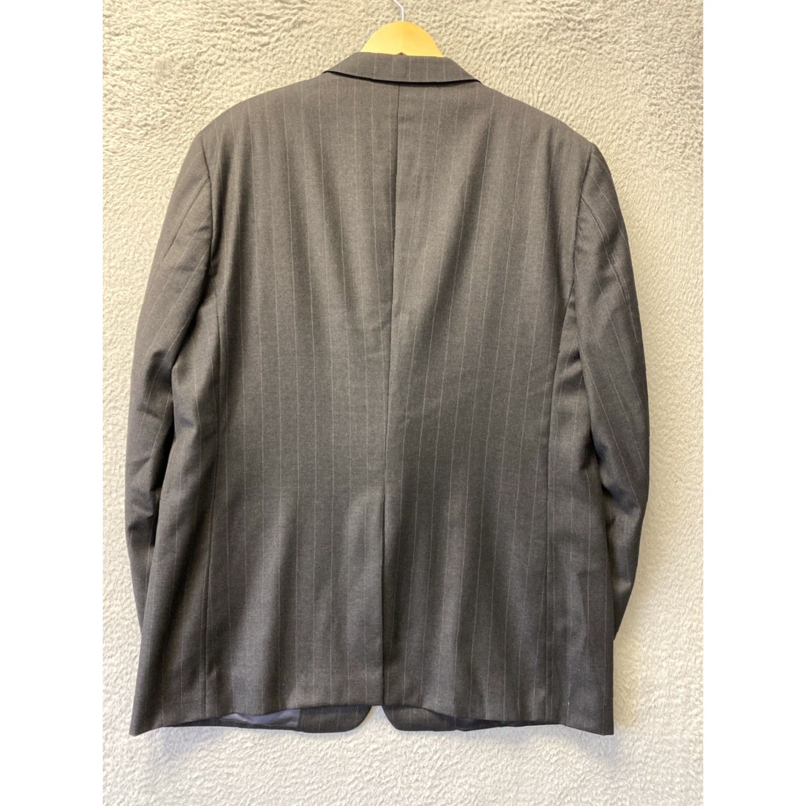 Vintage Hickey Freeman 100% Wool Suit Blazer Size 43R Gray Striped Mens Size 46R - 7 Thumbnail