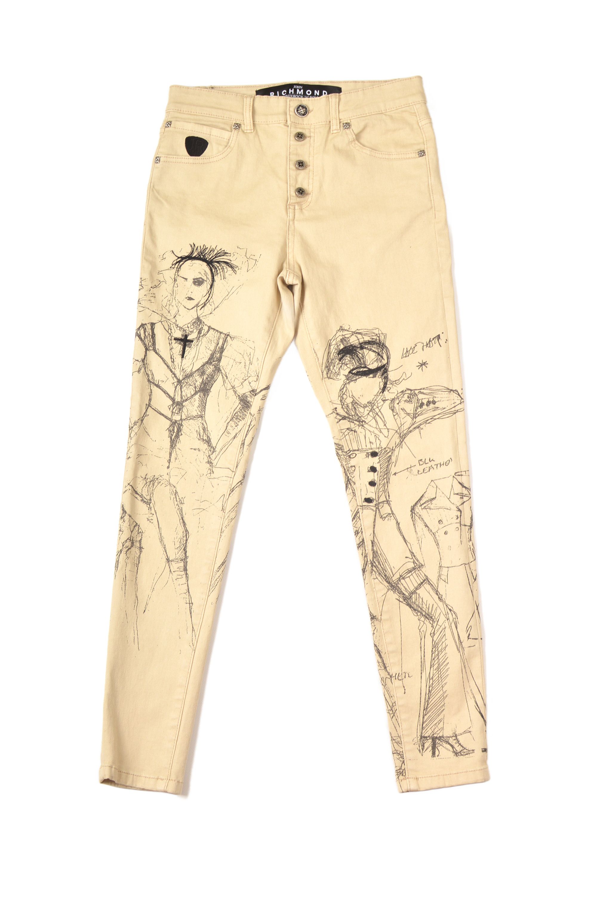 Richmond Denim John Richmond RICH white and silver flared