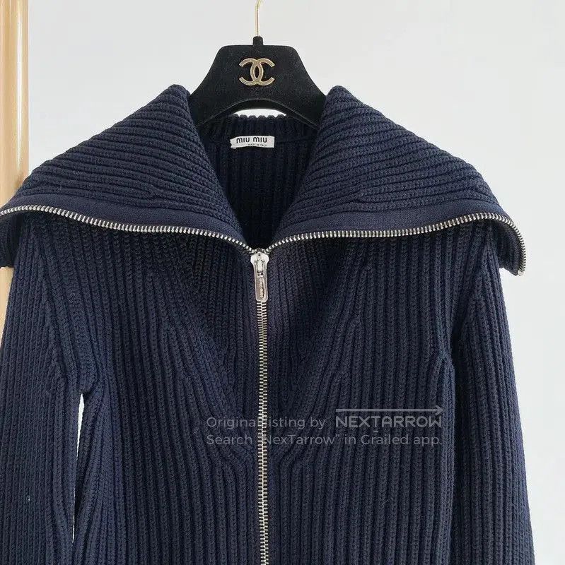 Miu Miu Miu Miu Black Wool Zip Jacket for Women . Size M / US 6-8 / IT 42-44 - 5 Thumbnail
