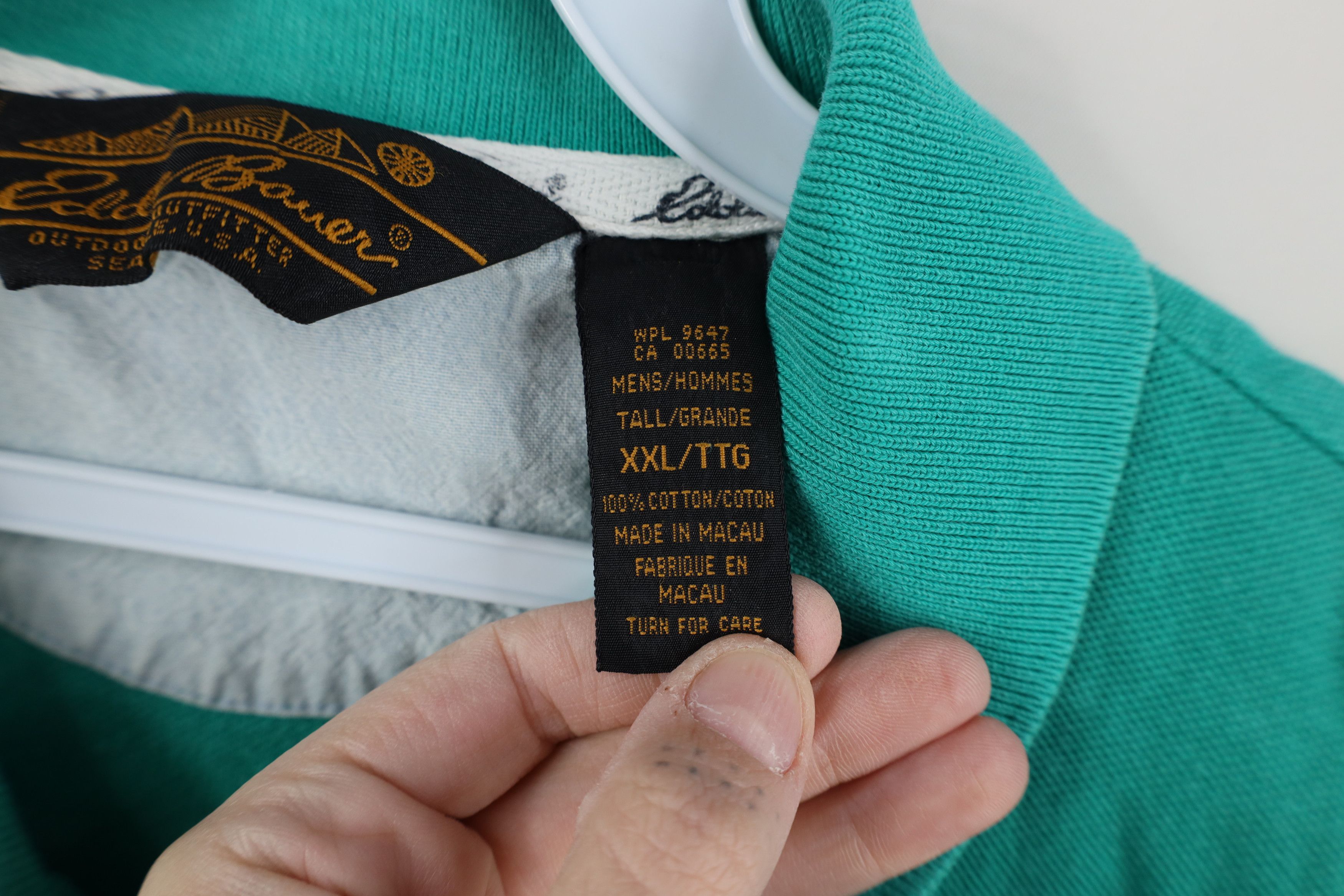 Eddie Bauer Vintage 90s Eddie Bauer Heavyweight Polo Shirt Teal Cotton Size US XXL / EU 58 / 5 - 8 Thumbnail