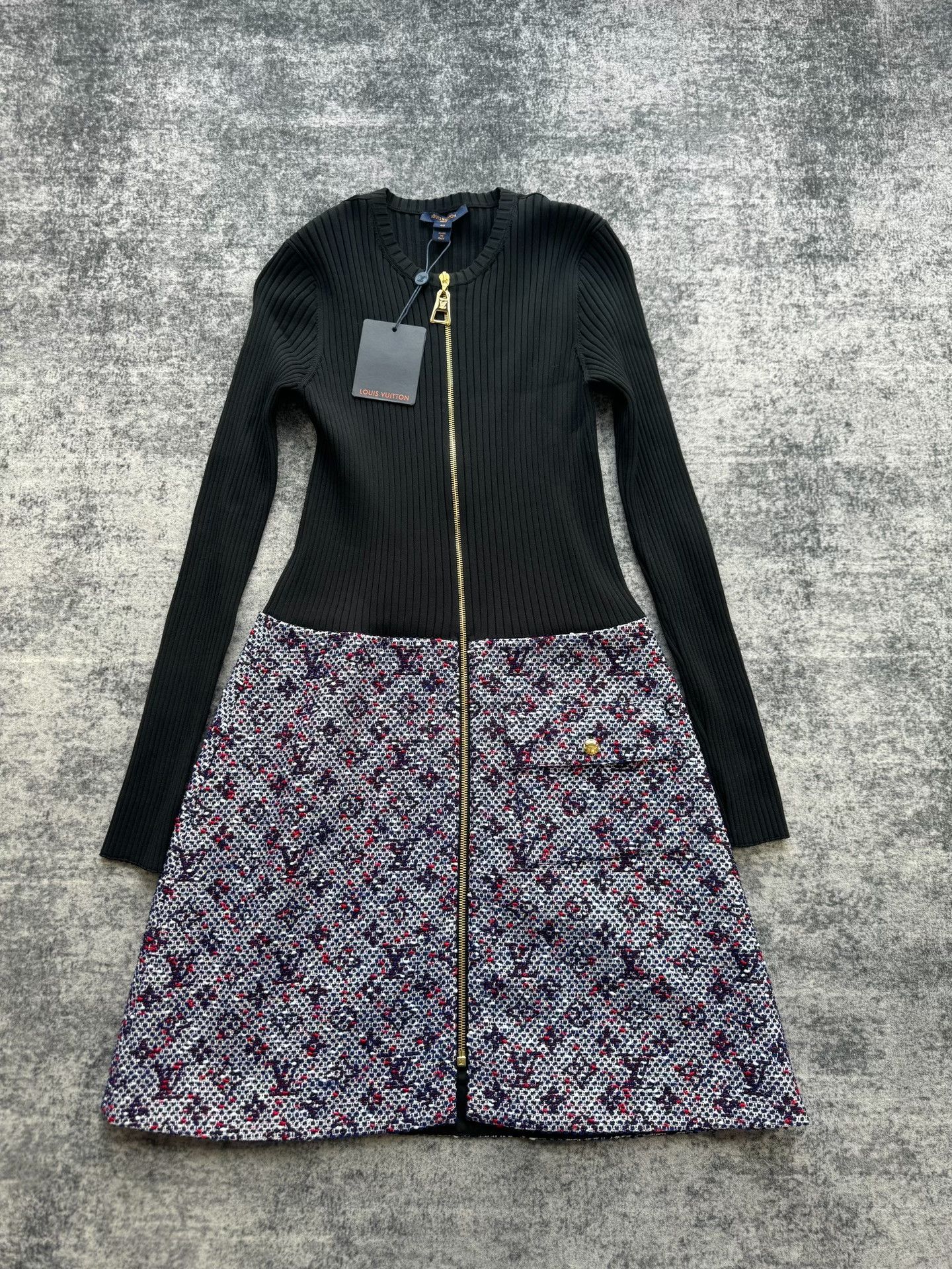 Louis Vuitton Louis Vuitton Knit Monogram Paneled Zip Dress Size S / US 4 / IT 40 - 1 Thumbnail