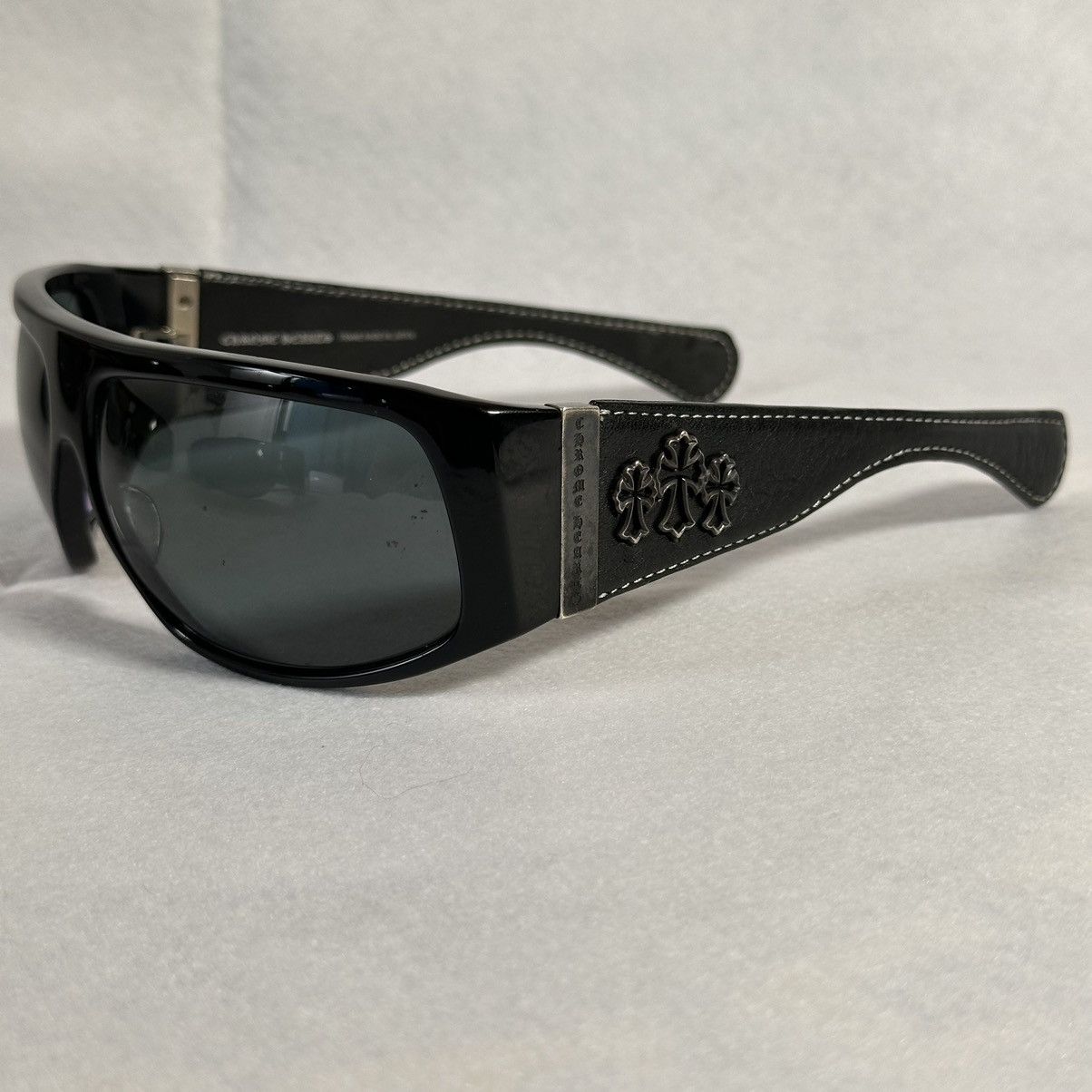 Chrome Hearts Chrome Hearts HARD JAMES Leather Sunglasses Grailed
