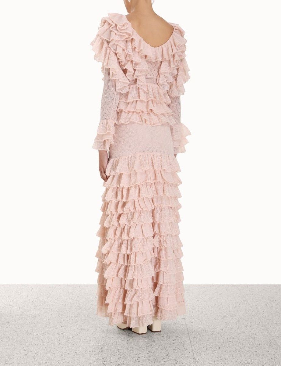 Zimmermann oc11z0425 Luminosity Lace Frill Skirt in Light Pink Size 27" / US 4 / IT 40 - 4 Thumbnail