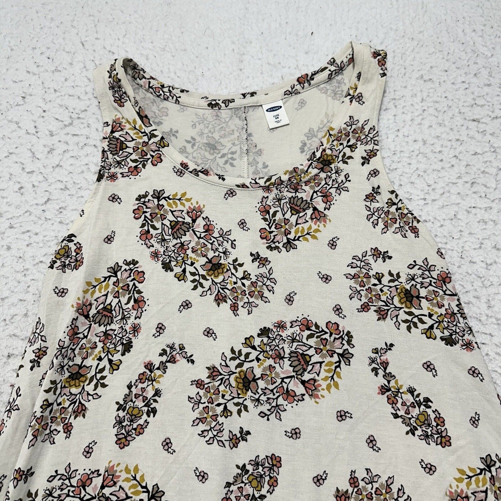 Old Navy Old Navy Luxe Women's XS Sleeveless Tank Top Floral Blouse Size XS / US 0-2 / IT 36-38 - 2 Thumbnail