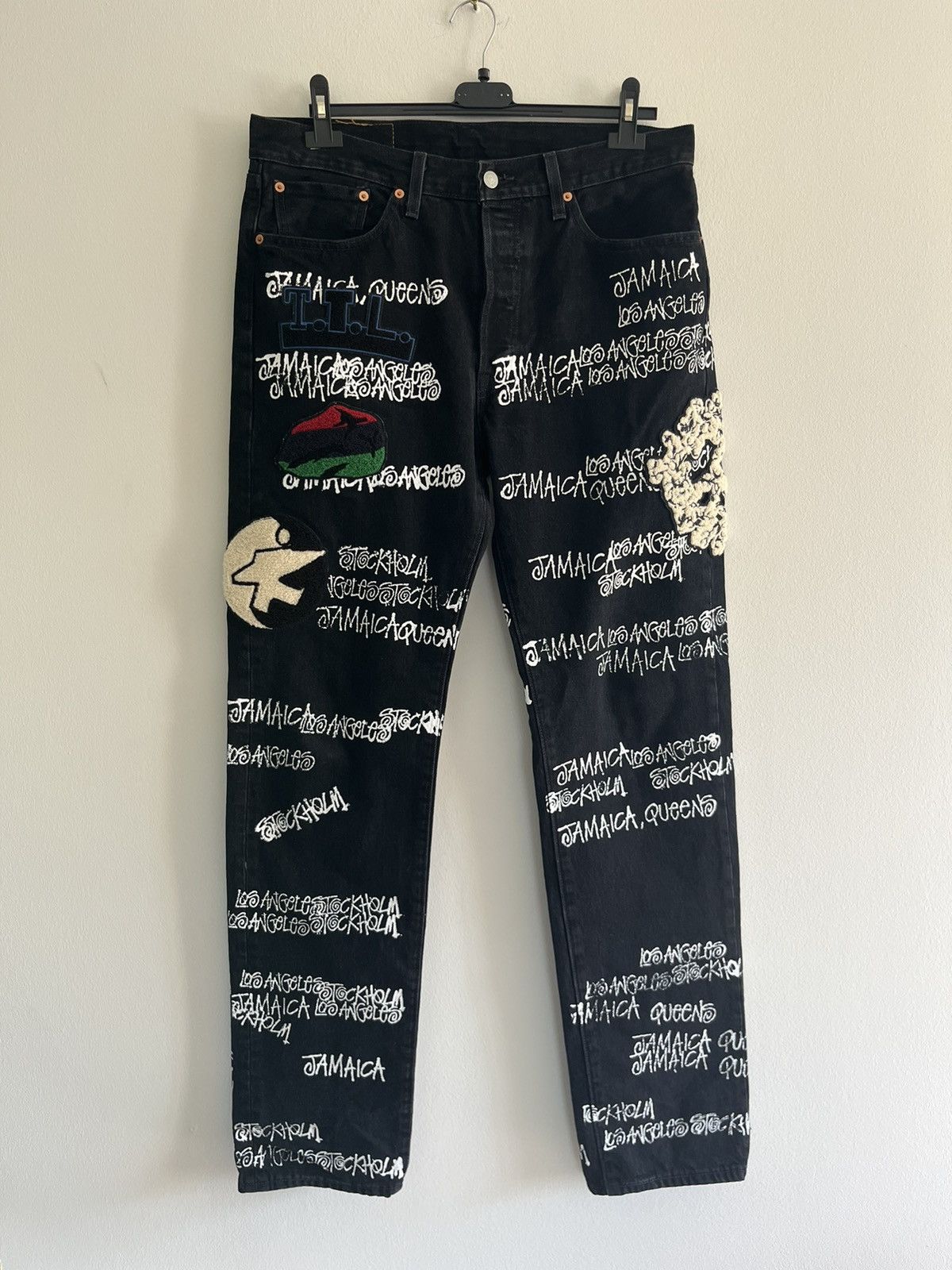 Image of Stussy X Denim Tears X Our Legacy - 501 Jeans in Black, Men's (Size 34)