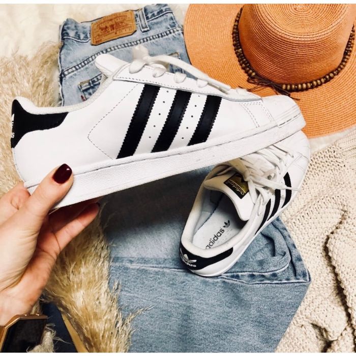 adidas white shoes with black stripes