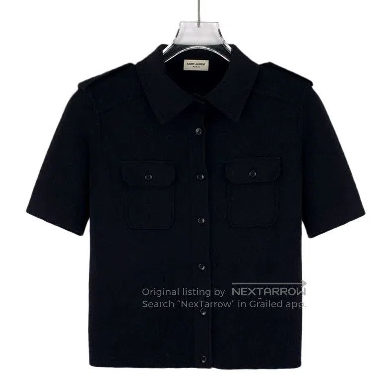 Saint Laurent Paris Saint Laurent Paris Black Wool Notched Lapel Single Breast Size US S / EU 44-46 / 1 - 1 Thumbnail