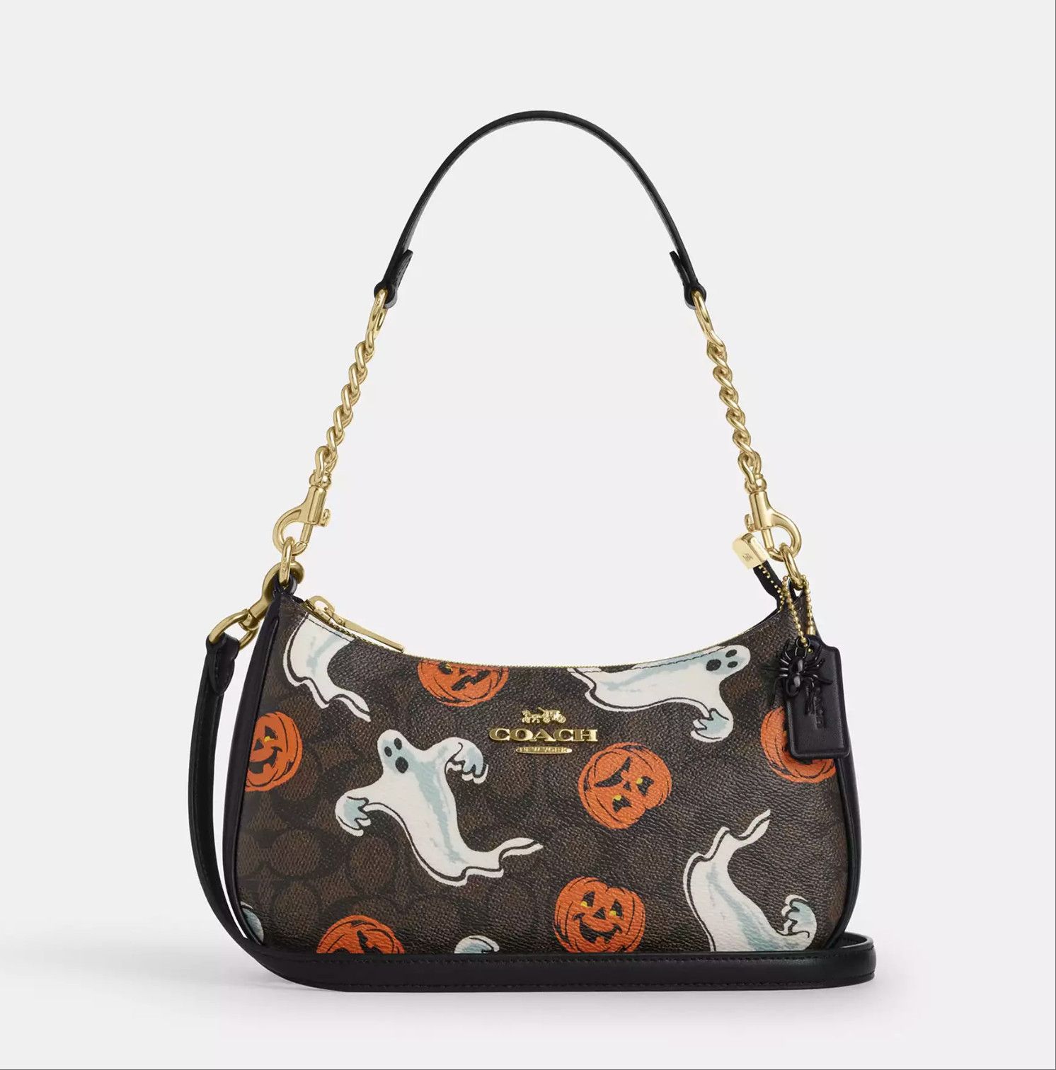 Coach Teri Shoulder Bag In Signature Canvas With Halloween CCE71 Size ONE SIZE - 8 Thumbnail