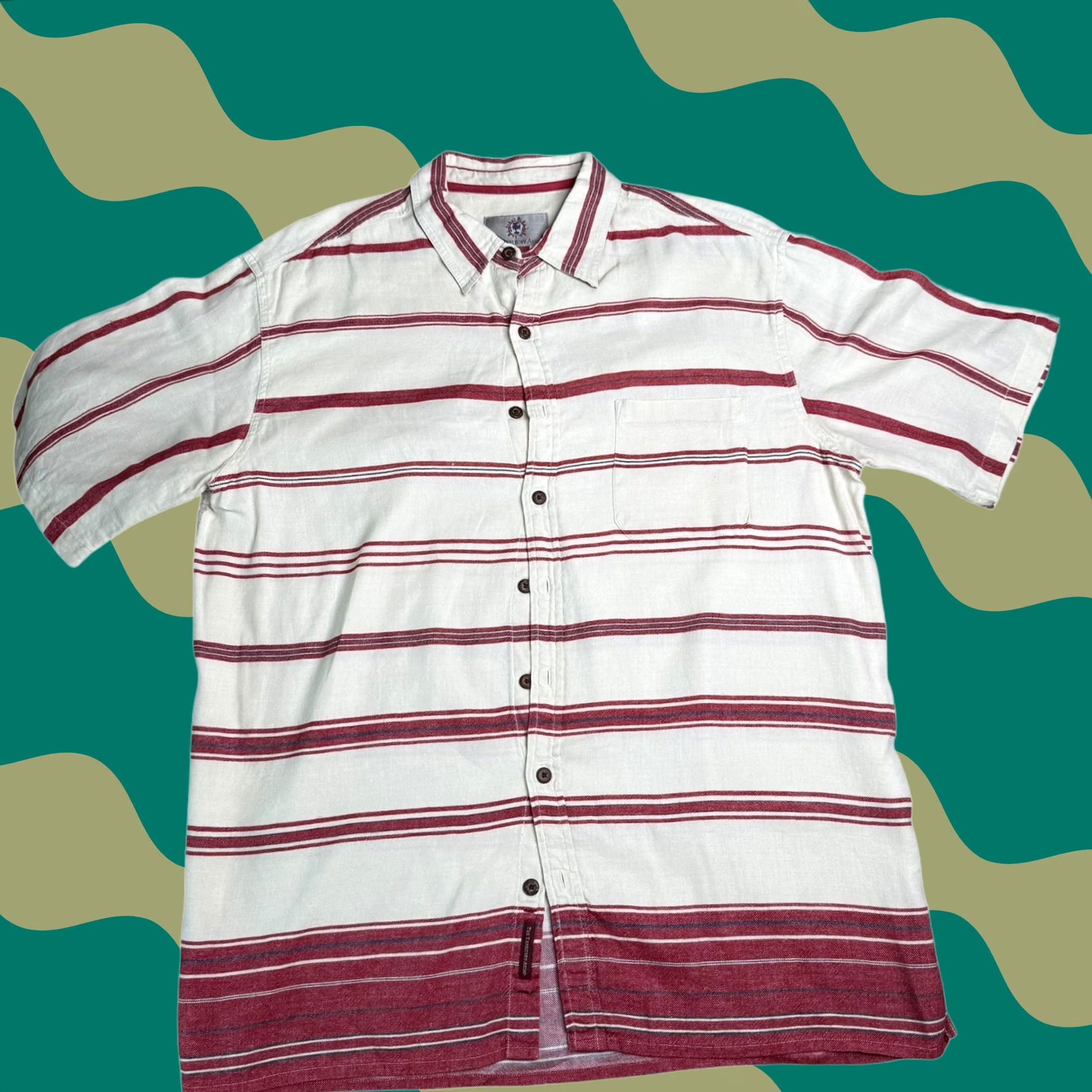 The Territory Ahead Territory Ahead Shirt Striped Button-Down Short Sleeve Red XLT Mens Unisex? Size US XL / EU 56 / 4 - 1 Thumbnail