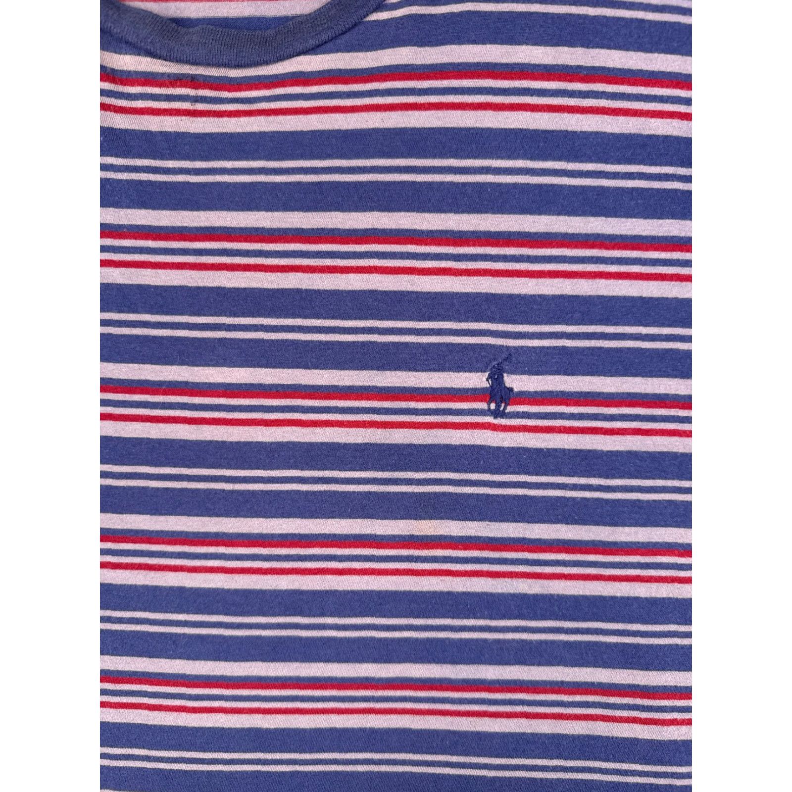 Ralph Lauren VINTAGE Ralph Lauren Shirt Adult XL Blue Red Stripe Cotton Short Sleeve Logo Mens Size US XL / EU 56 / 4 - 6 Thumbnail