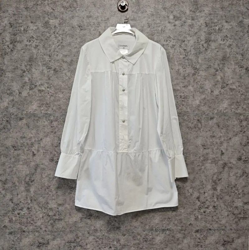 Chanel Chanel White Cotton Dress for Women 0089 Size L / US 10 / IT 46 - 1 Thumbnail