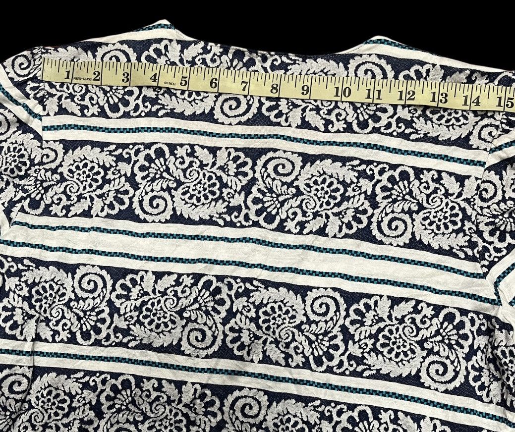 Yves Saint Laurent YSL blouse short sleeve x Striped paisley x Vintage x Rare Size M / US 6-8 / IT 42-44 - 7 Thumbnail
