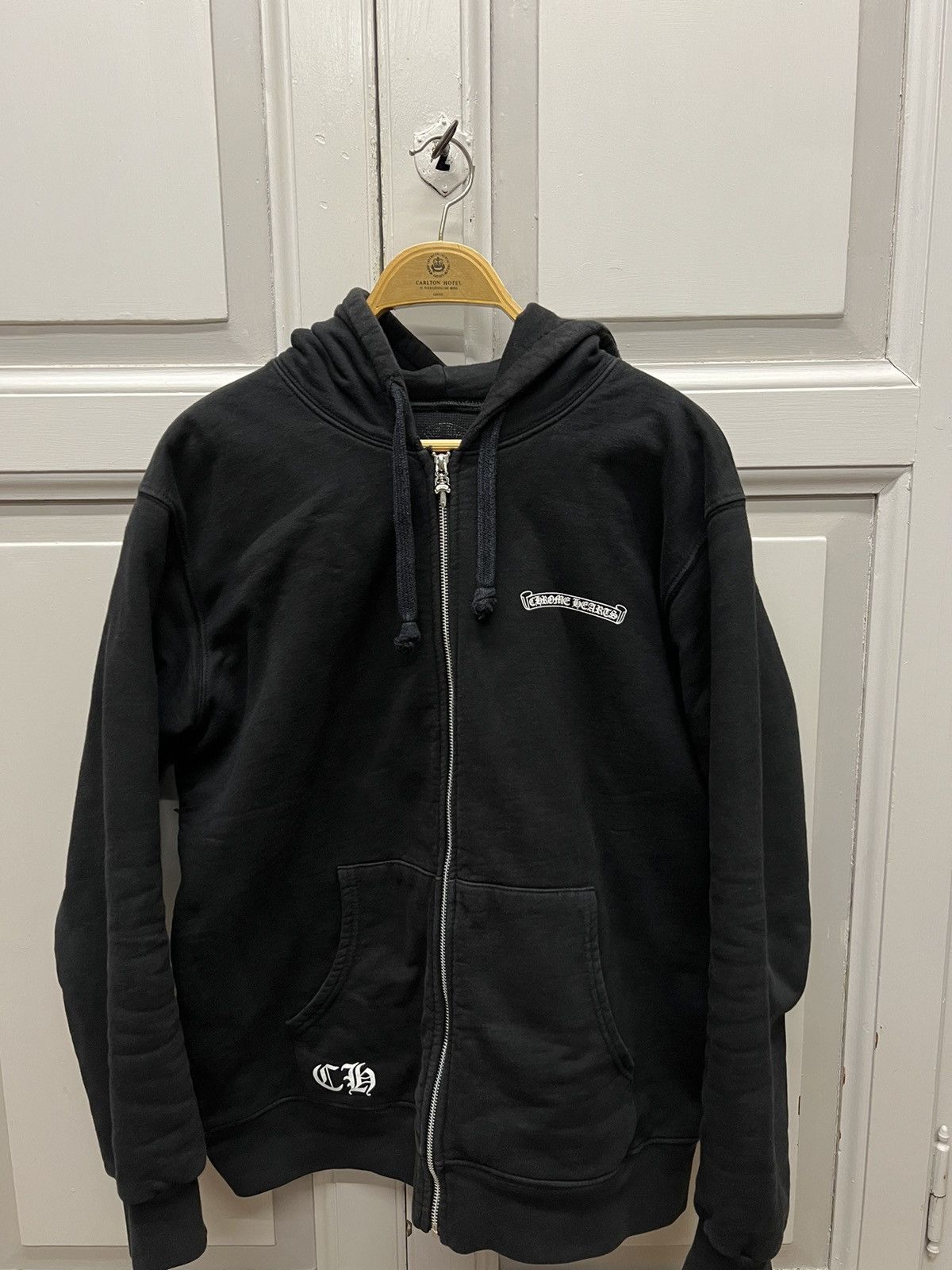 Image of Chrome Hearts Zip Up Jacket in Black, Men's (Size XL)