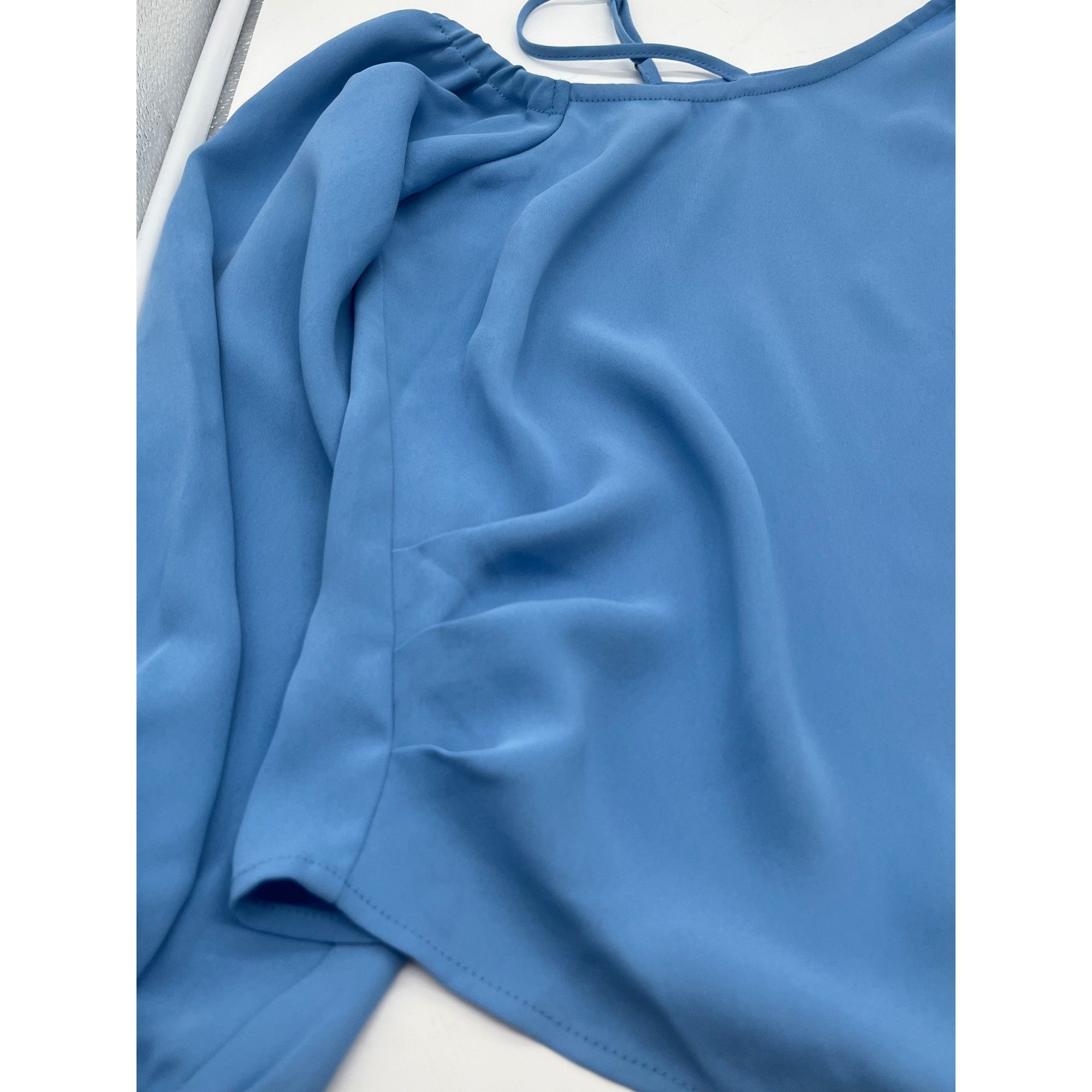 Other Open Edit Pleated Asymmetric Top, Blue Lake, M Size M / US 6-8 / IT 42-44 - 13 Thumbnail