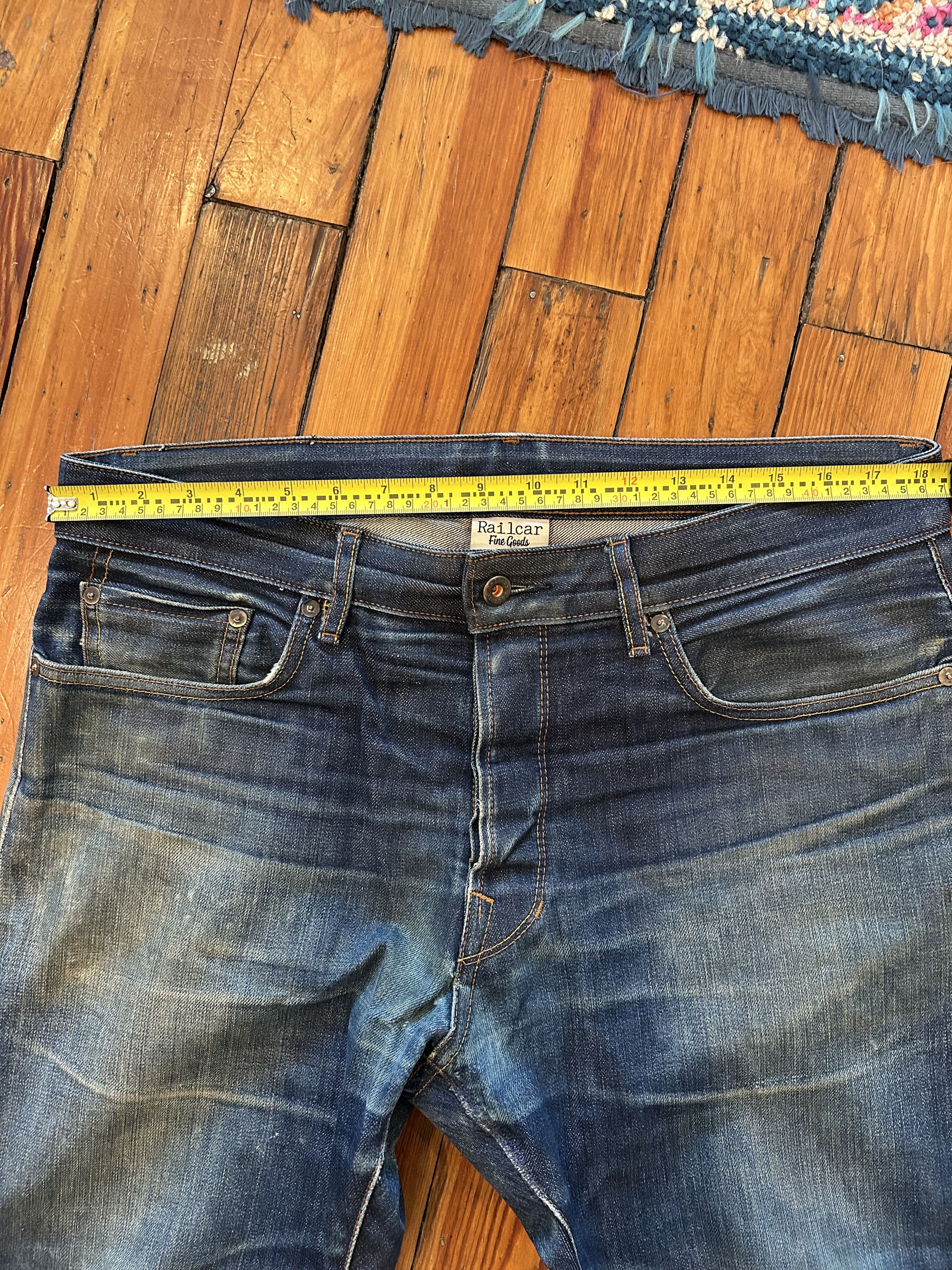 Railcar Fine Goods Railcar Straight Leg Raw Selvedge Denim Jeans Size US 35 - 2 Thumbnail